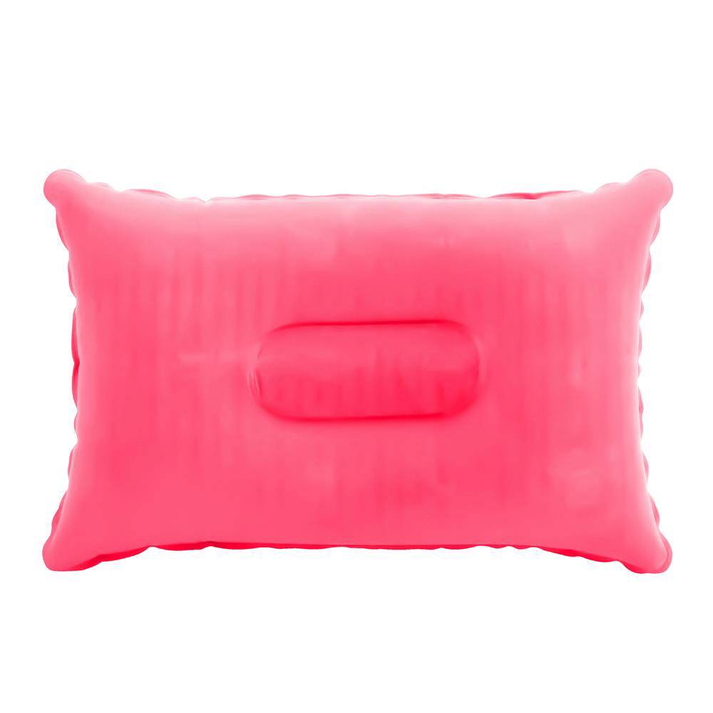 Intirilife Aufblasbares Kissen in PINK – Rechteckiges Kopfkissen zum Aufblasen mit ergonomischer Form zum bequemen Schlafen – Perfekt geeignet bei