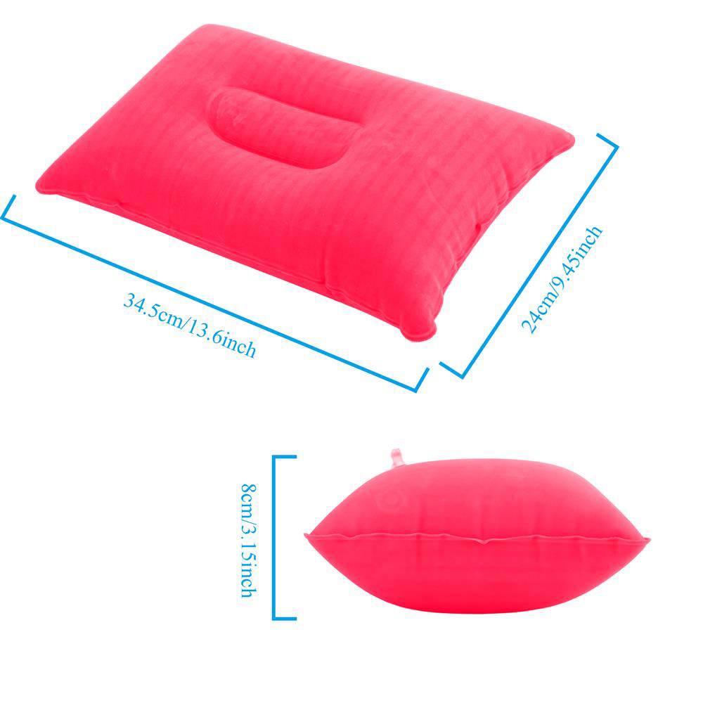 Intirilife Aufblasbares Kissen in PINK – Rechteckiges Kopfkissen zum Aufblasen mit ergonomischer Form zum bequemen Schlafen – Perfekt geeignet bei
