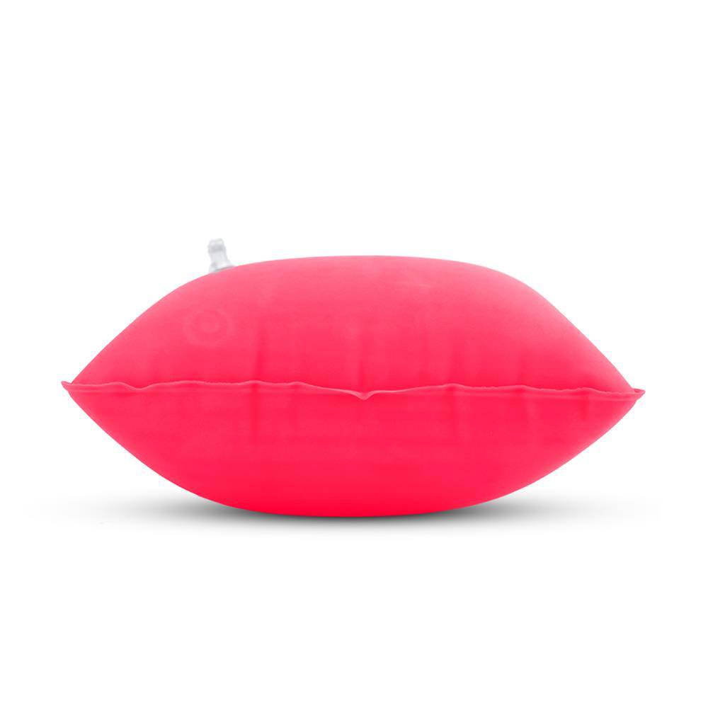 Intirilife Aufblasbares Kissen in PINK – Rechteckiges Kopfkissen zum Aufblasen mit ergonomischer Form zum bequemen Schlafen – Perfekt geeignet bei