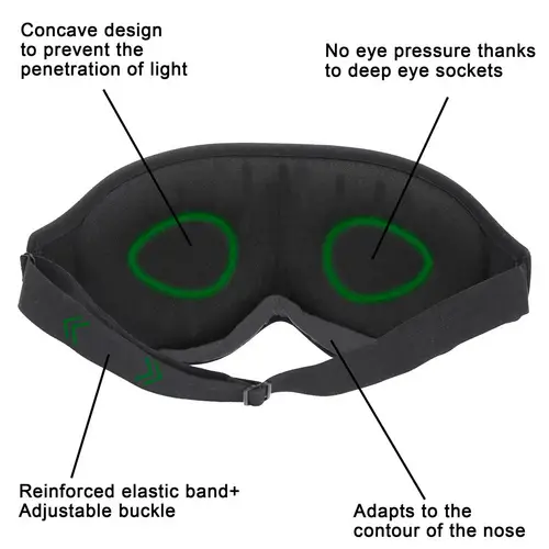 Intirilife Schlafmaske in Schwarz - 3D Schlafmaske - Soft, weich, leicht, stark abdunkelnd Intirilife Schlafmaske in Schwarz - 3D Schlafmaske - Soft, weich, leicht, stark abdunkelnd