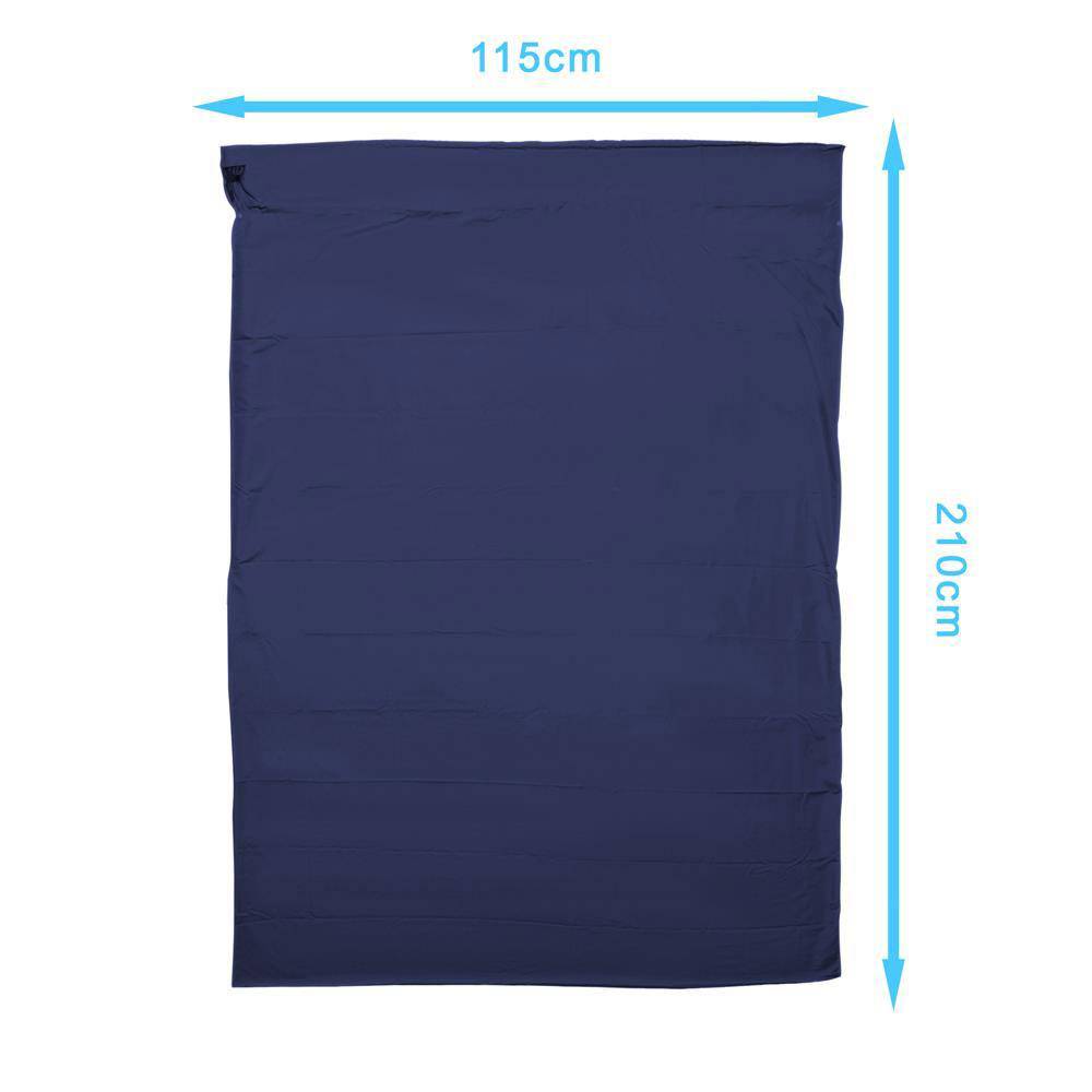 Intirilife Schlafsack 115 cm x 210 cm in DUNKEL BLAU – Dünner Hüttenschlafsack Reiseschlafsack aus Polyester mit Verschluss und Aufbewahrungsbeute