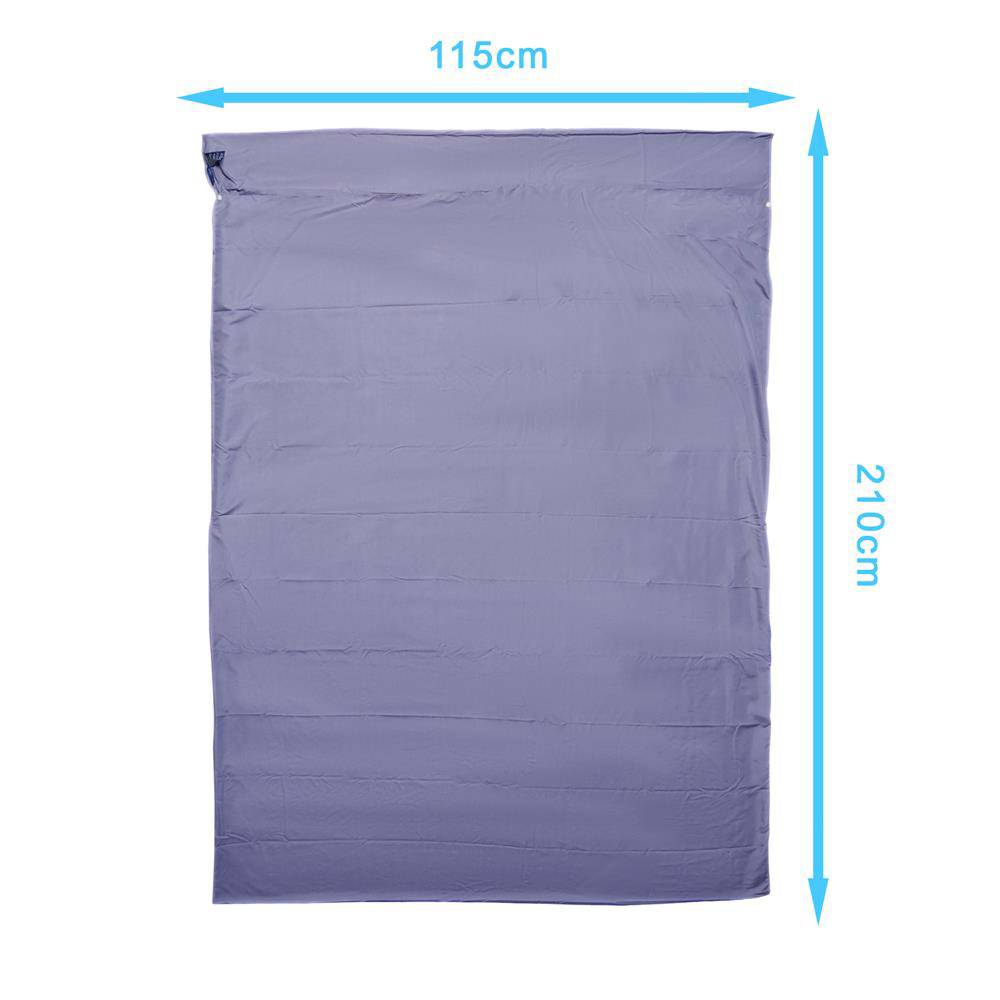 Intirilife Schlafsack 115 cm x 210 cm in DUNKEL LILA – Dünner Hüttenschlafsack Reiseschlafsack aus Polyester mit Verschluss und Aufbewahrungsbeute