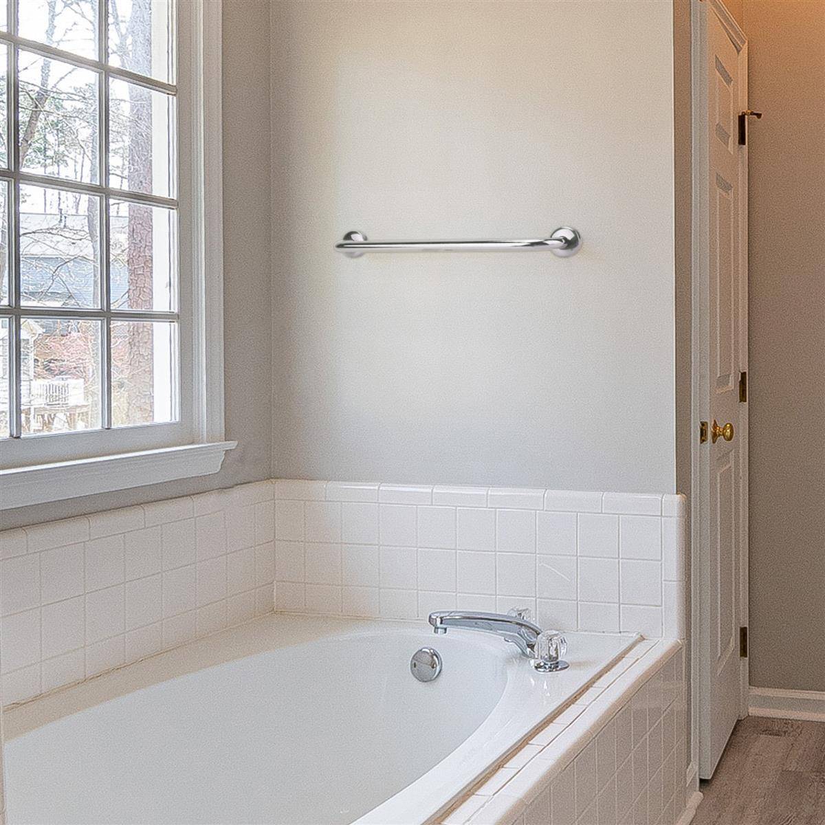 Intirilife Hochglanzpoliert Edelstahl Handtuchhalter Länge 100cm 19mm Stangendurchmesser - Handtuchstange Badetuchhalter Bad Sauna Küche