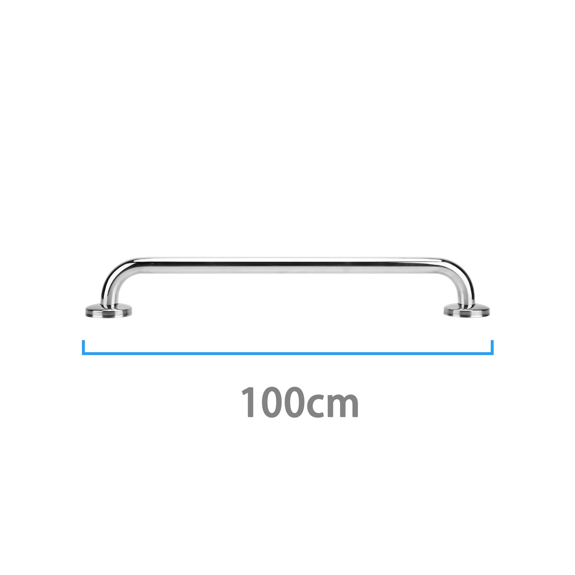 Intirilife Hochglanzpoliert Edelstahl Handtuchhalter Länge 100cm 19mm Stangendurchmesser - Handtuchstange Badetuchhalter Bad Sauna Küche
