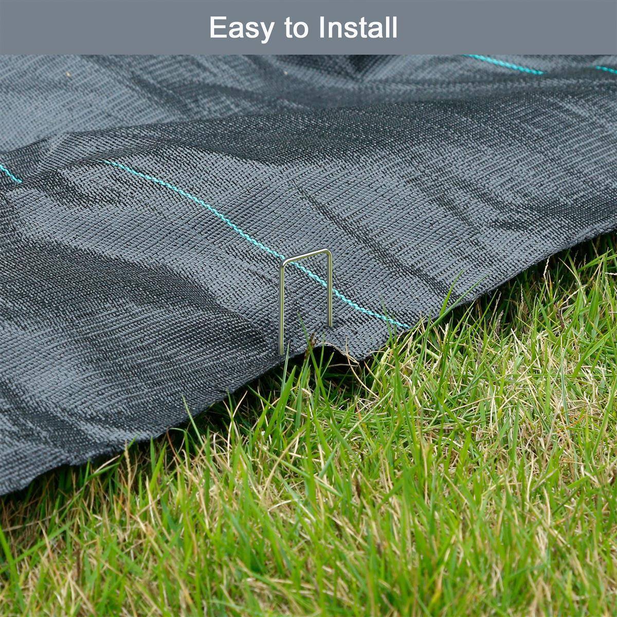 Intirilife robuste Anti-Unkrautmatte Länge 500cm Breite 200cm Stärke 100g/m² - UV stabil Unterbodengewebe Garten Matte Bändchengewebe