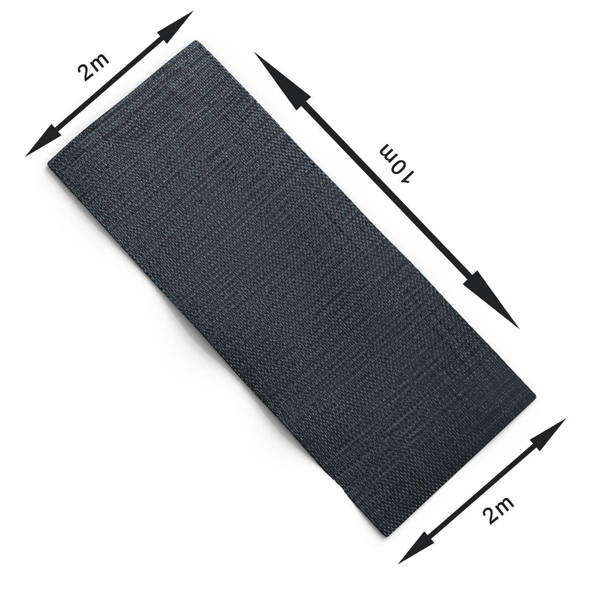 Intirilife robuste Anti-Unkrautmatte Länge 1000cm Breite 200cm Stärke 100g/m² - UV stabil Unterbodengewebe Garten Matte Bändchengewebe