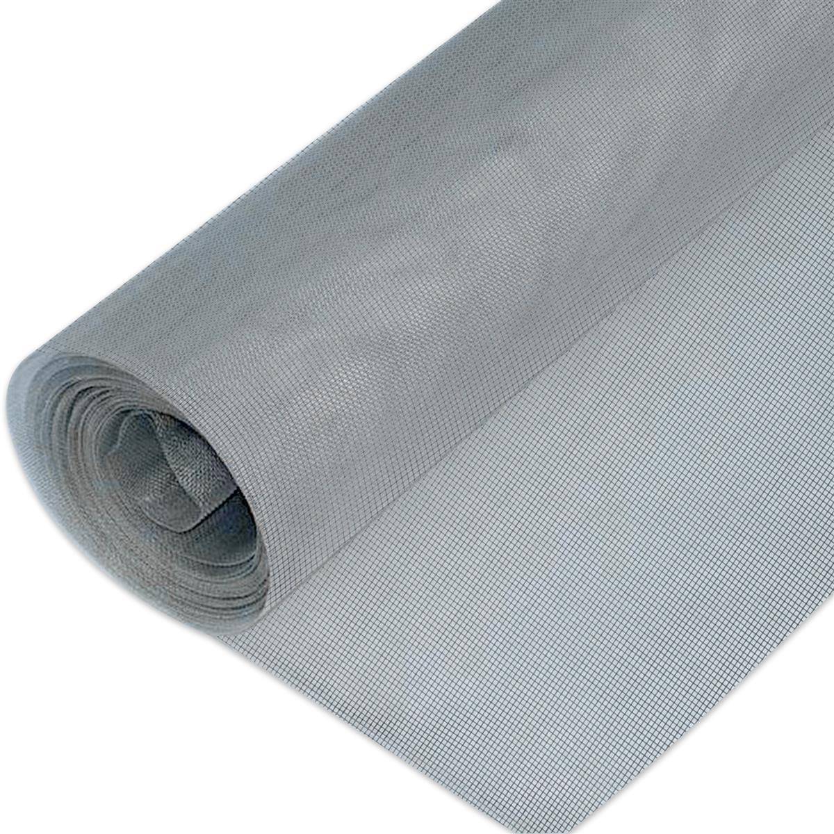 Intirilife Fliegennetz aus Fiberglas Grau Meterware Breite 120cm Maschenweite 1,2mm - UV beständig Fliegengitter Insektenschutz Gitter Fenster Tür