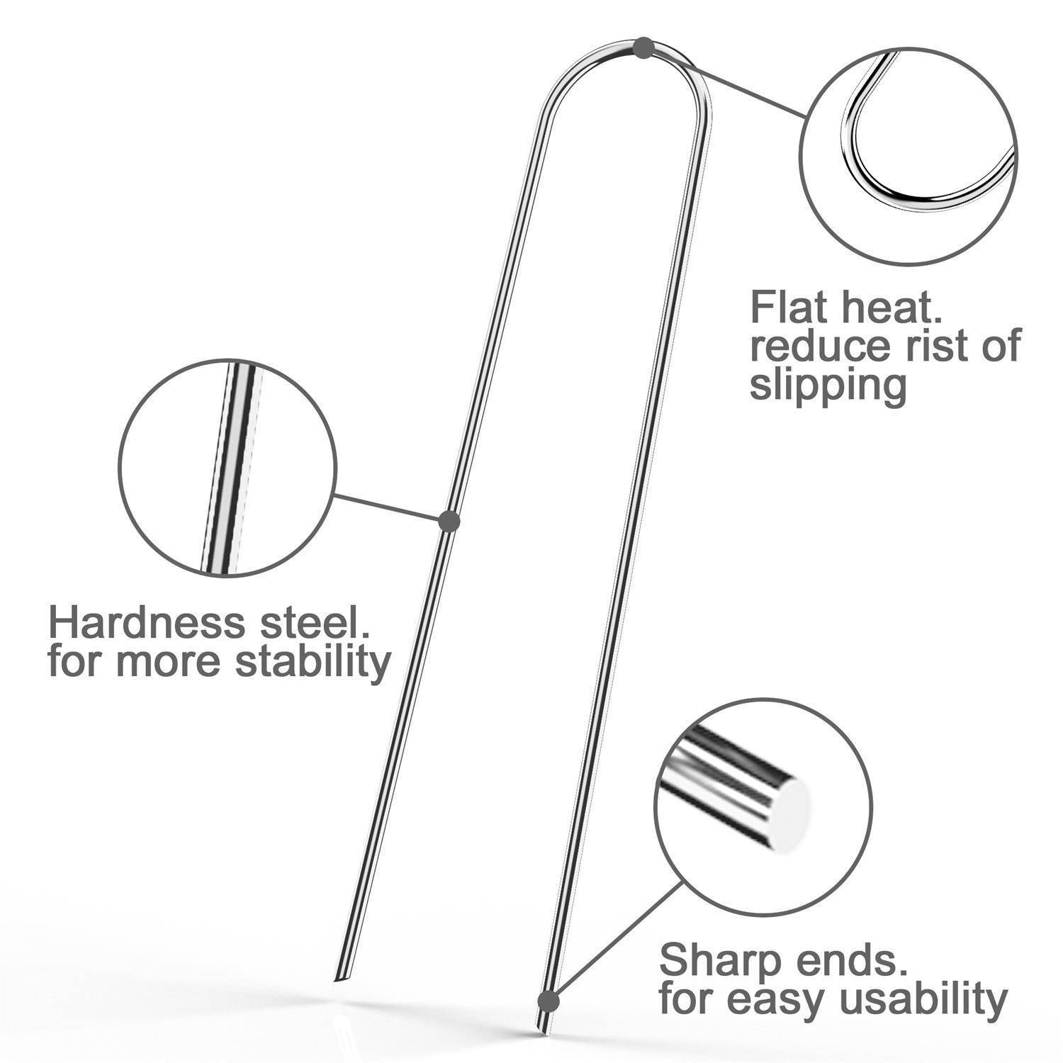 Intirilife 100 x Erdanker 200 x 25 x 3,4 mm aus verzinktem Stahl Rostfrei - Unkrautvlies Befestigung Erdnagel Bodennagel Widerhaken
