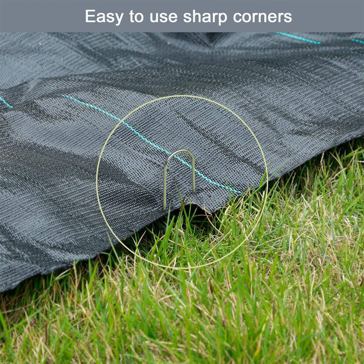 Intirilife 100 x Erdanker 200 x 25 x 3,4 mm aus verzinktem Stahl Rostfrei - Unkrautvlies Befestigung Erdnagel Bodennagel Widerhaken