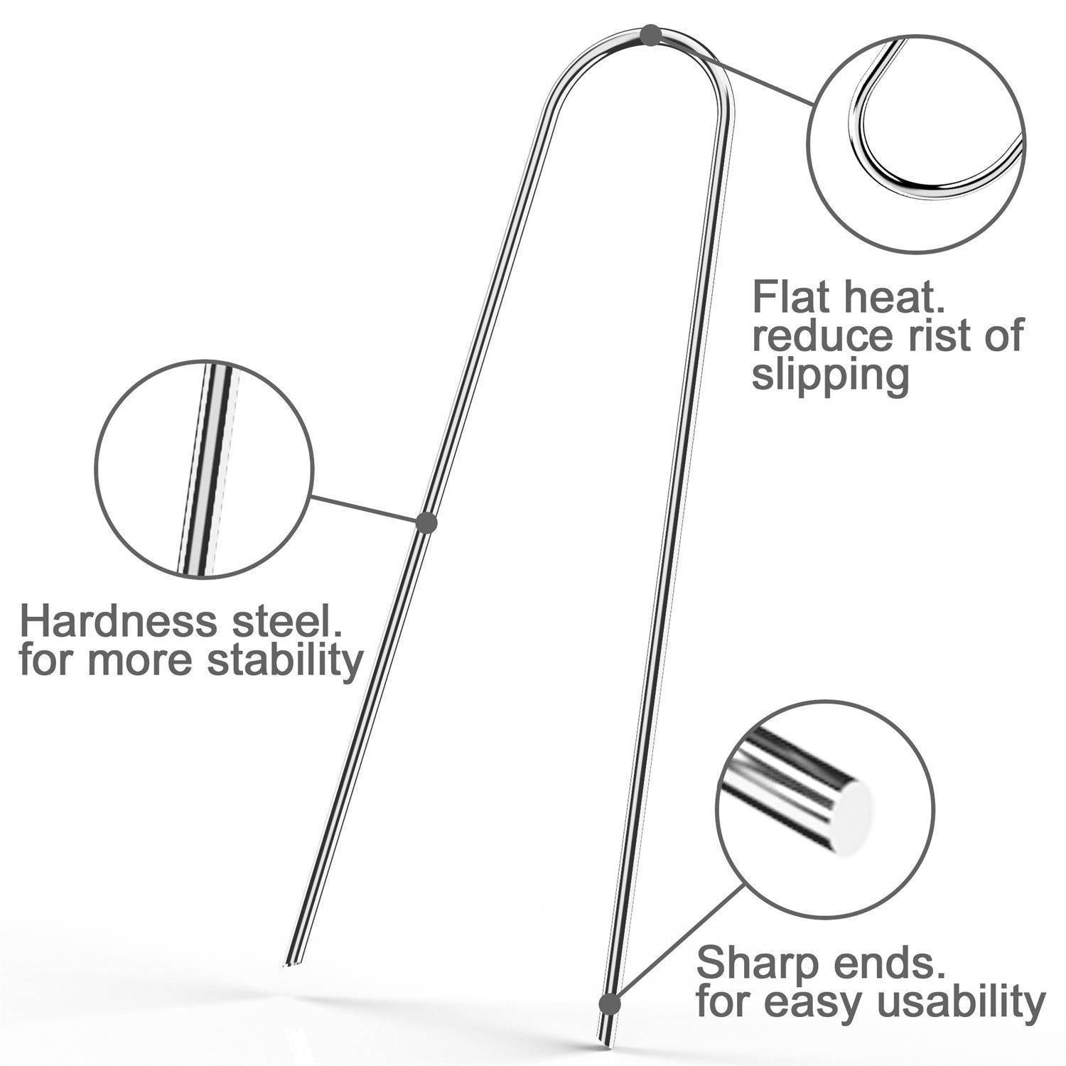 Intirilife 100 x Erdanker 150 x 25 x 2,9 mm aus verzinktem Stahl Rostfrei - Unkrautvlies Befestigung Erdnagel Bodennagel Widerhaken