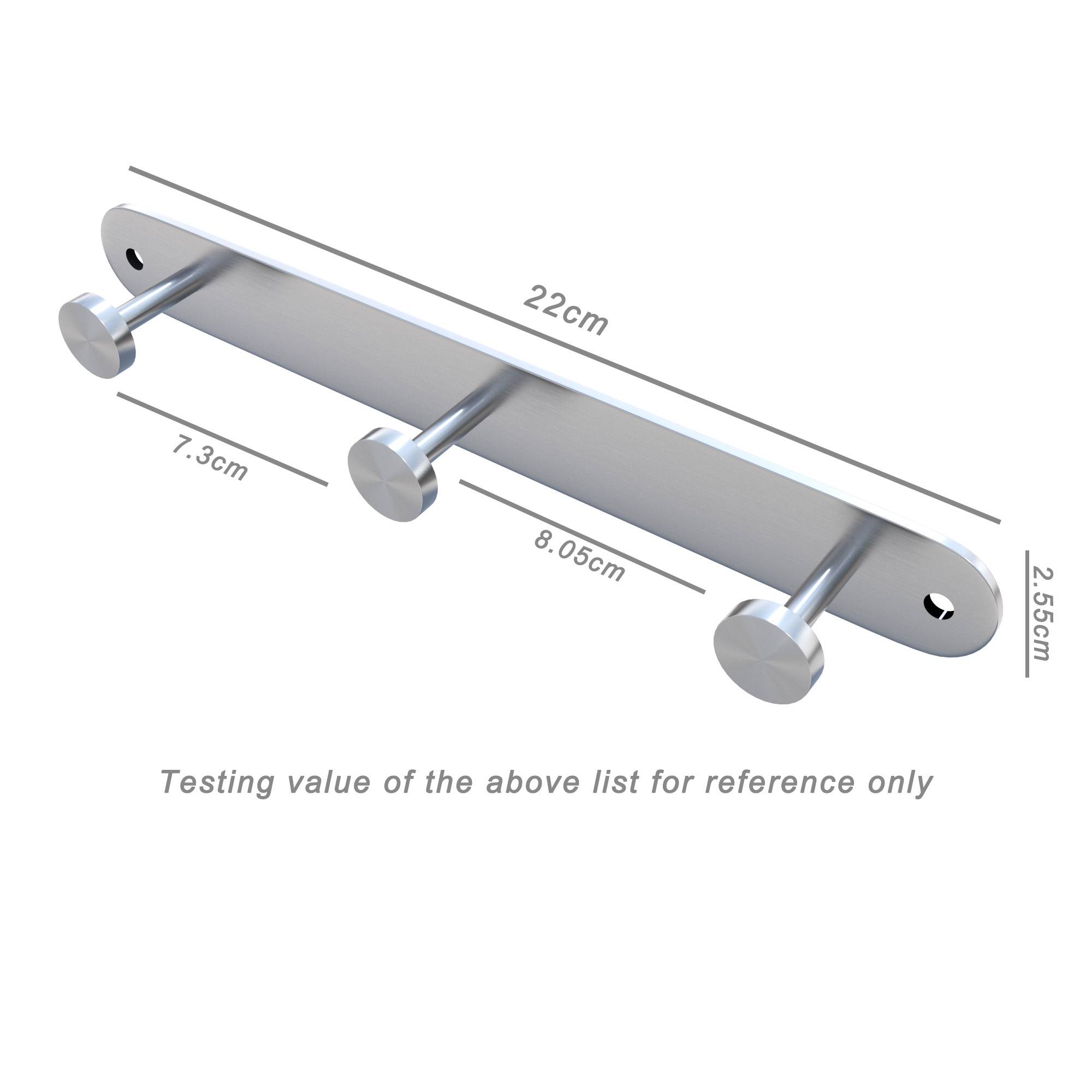 Intirilife Edelstahl Garderobenleiste Modell A - 3 Haken - Kleiderhaken Garderobe Hakenleiste in 5 verschiedenen Designs