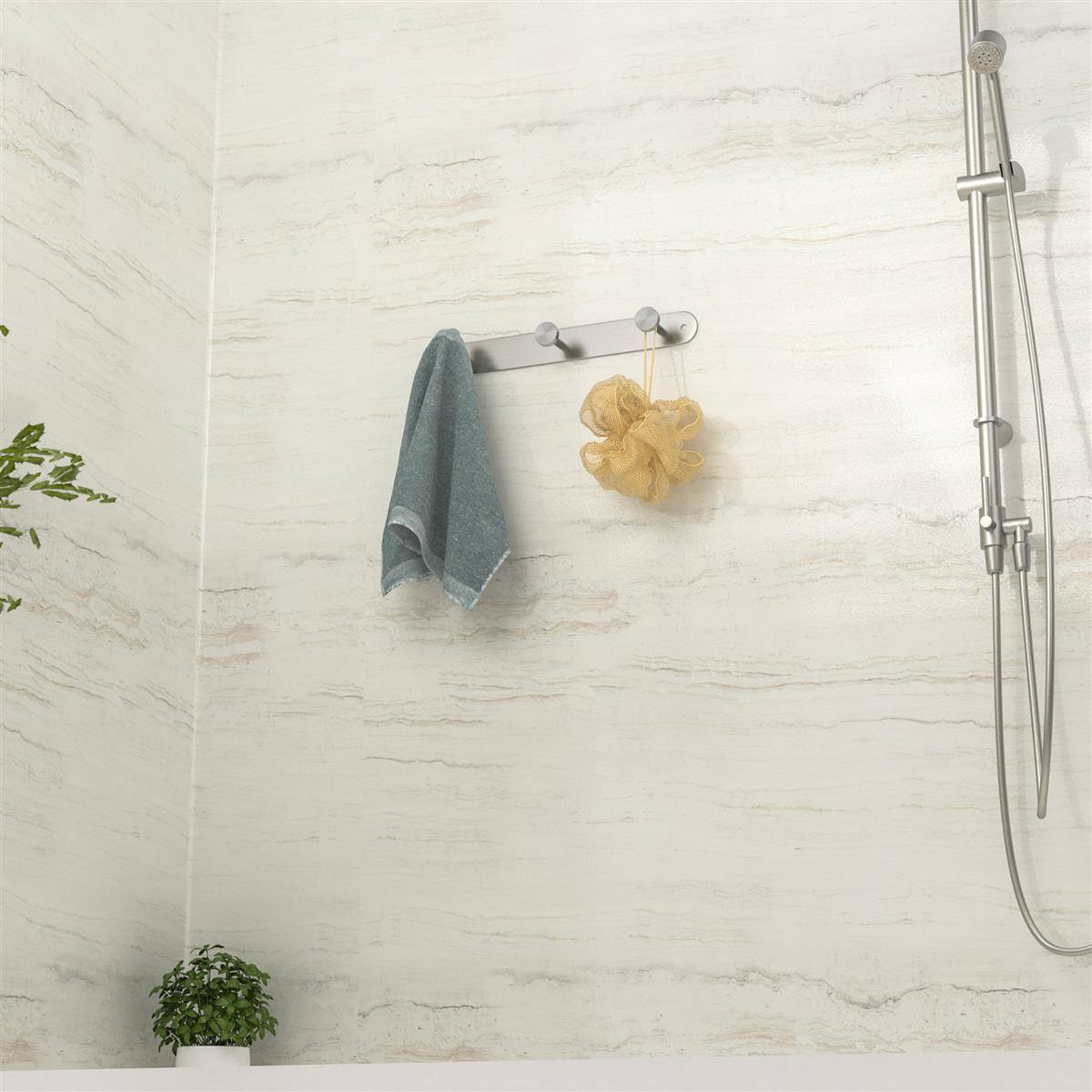 Intirilife Edelstahl Garderobenleiste Modell A - 3 Haken - Kleiderhaken Garderobe Hakenleiste in 5 verschiedenen Designs