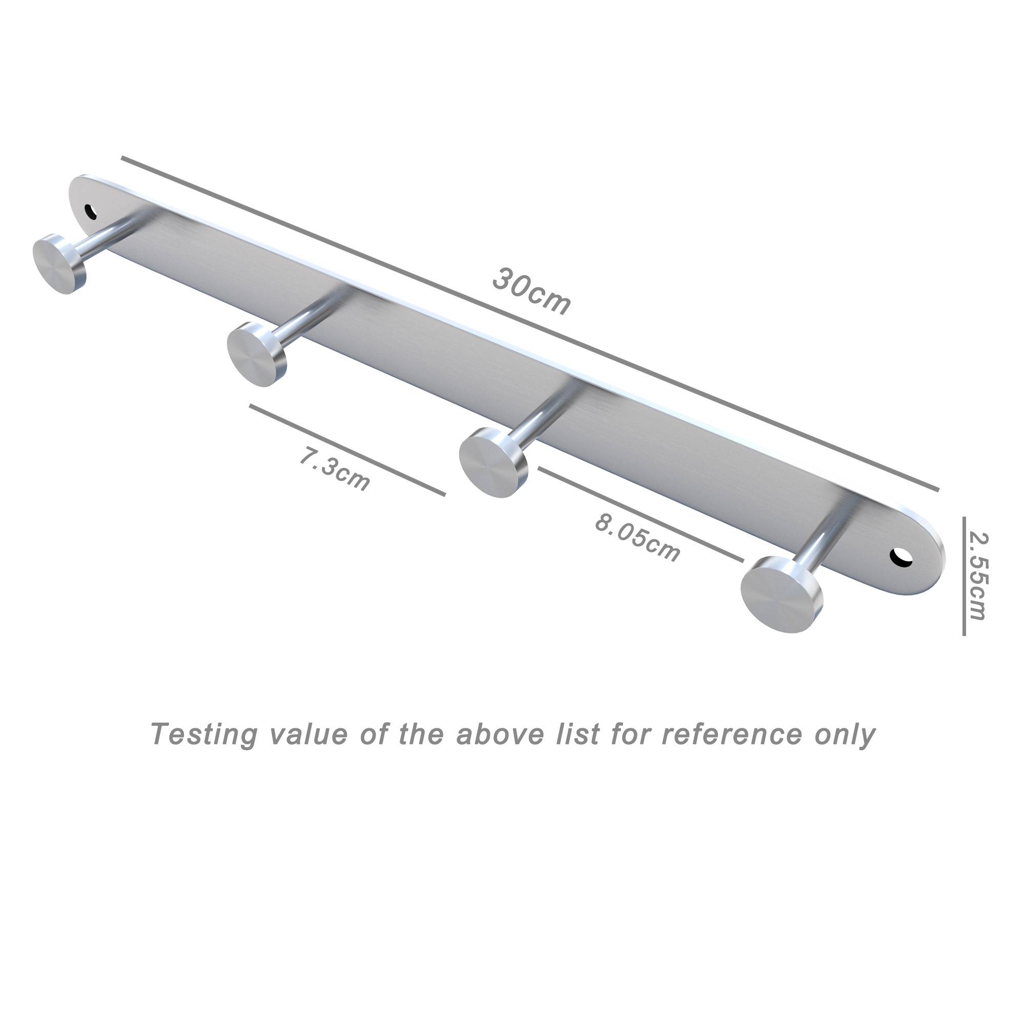 Intirilife Edelstahl Garderobenleiste Modell A - 4 Haken - Kleiderhaken Garderobe Hakenleiste in 5 verschiedenen Designs