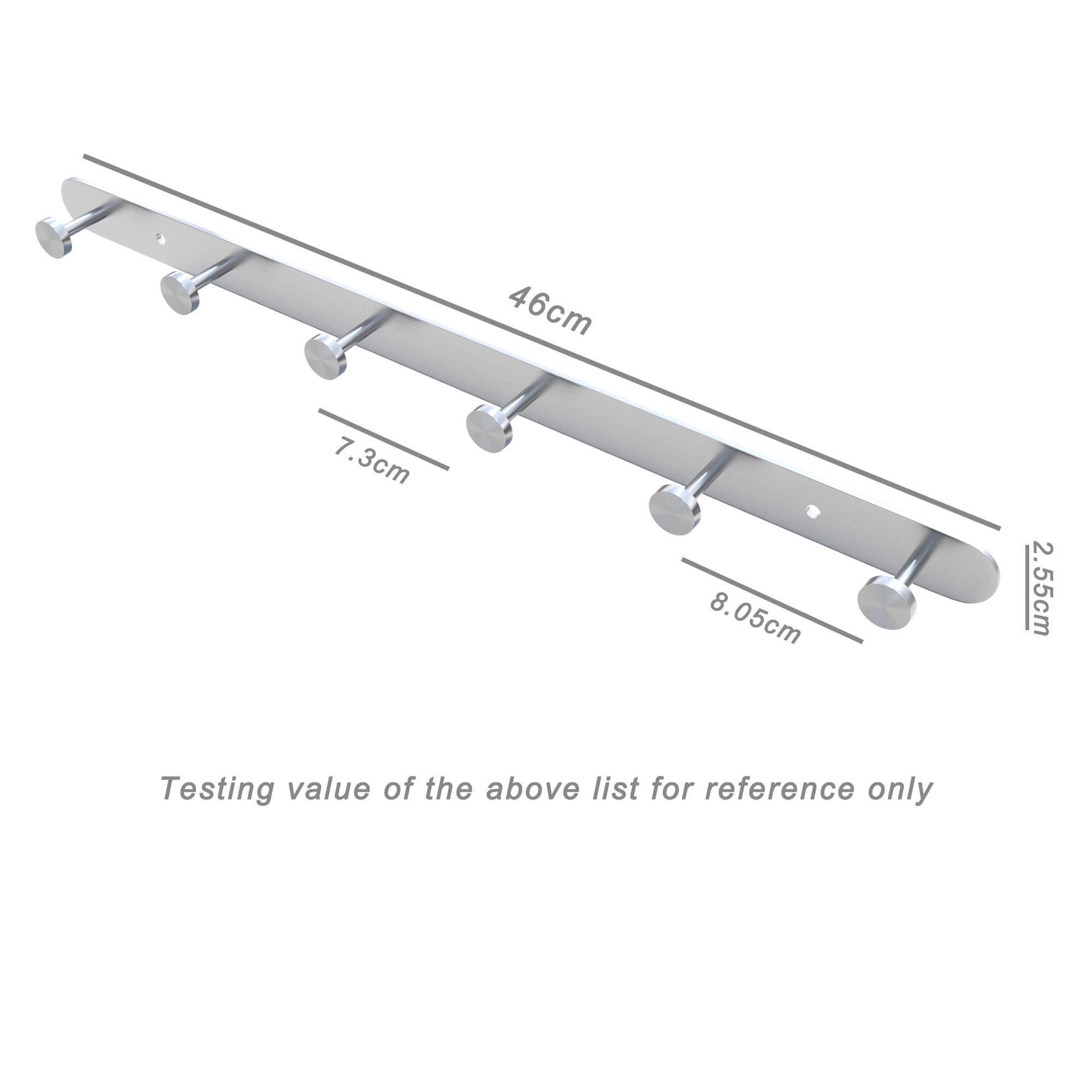 Intirilife Edelstahl Garderobenleiste Modell A - 6 Haken - Kleiderhaken Garderobe Hakenleiste in 5 verschiedenen Designs