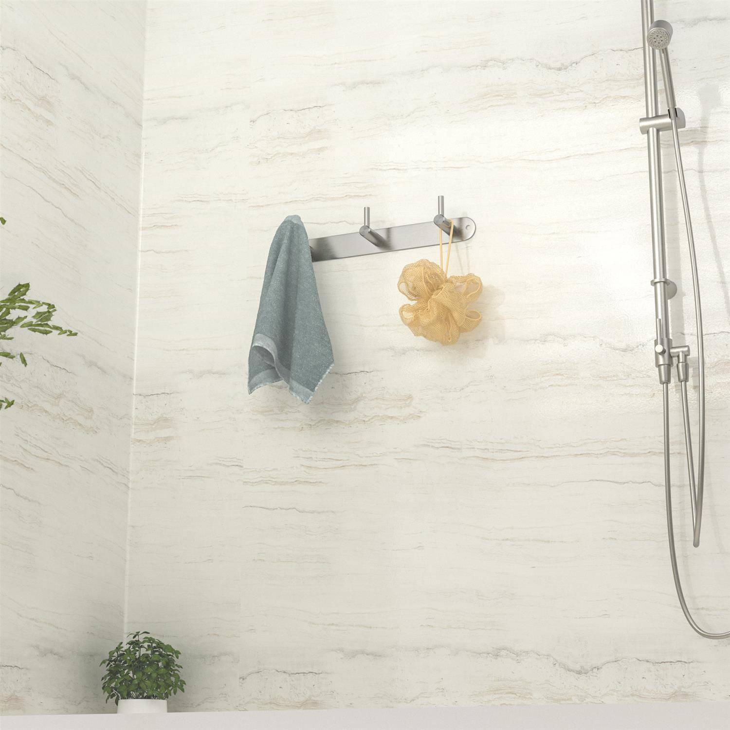 Intirilife Edelstahl Garderobenleiste Modell B - 3 Haken - Kleiderhaken Garderobe Hakenleiste in 5 verschiedenen Designs