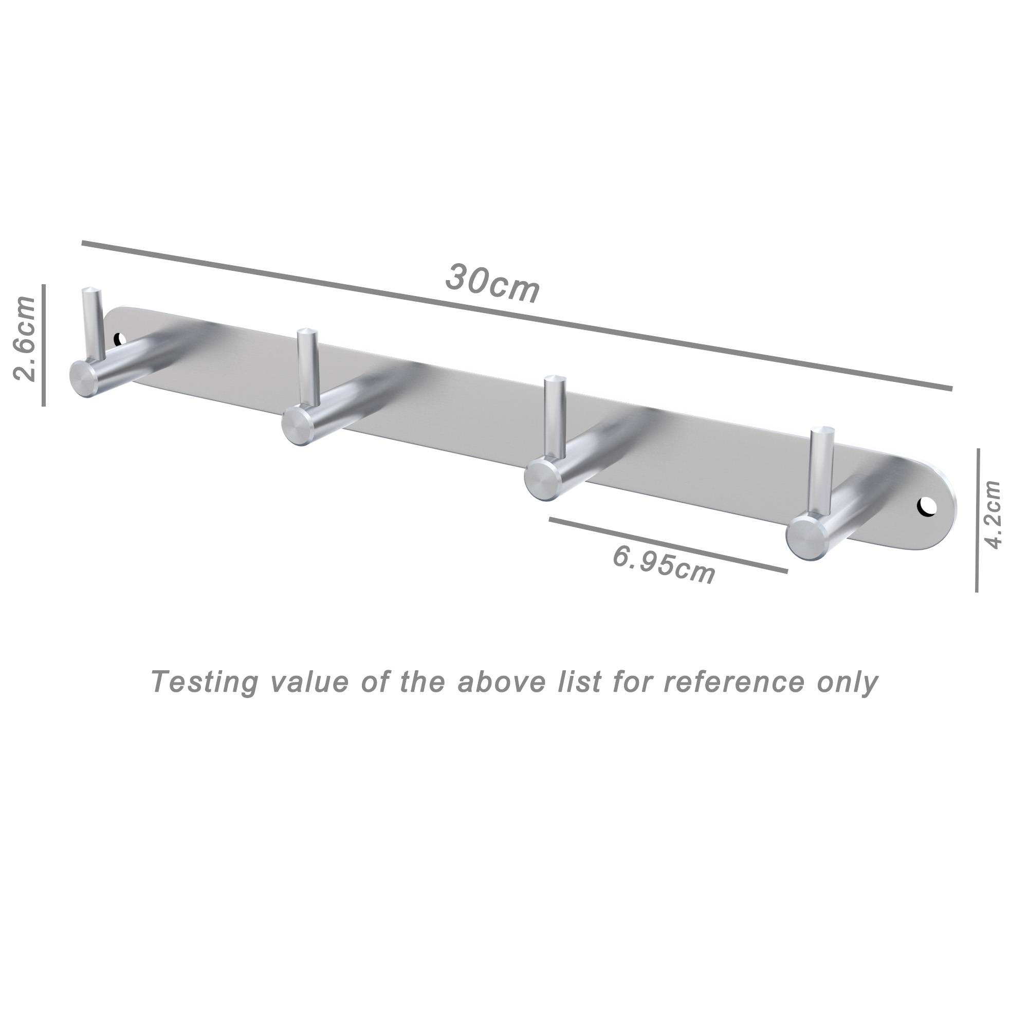 Intirilife Edelstahl Garderobenleiste Modell B - 4 Haken - Kleiderhaken Garderobe Hakenleiste in 5 verschiedenen Designs