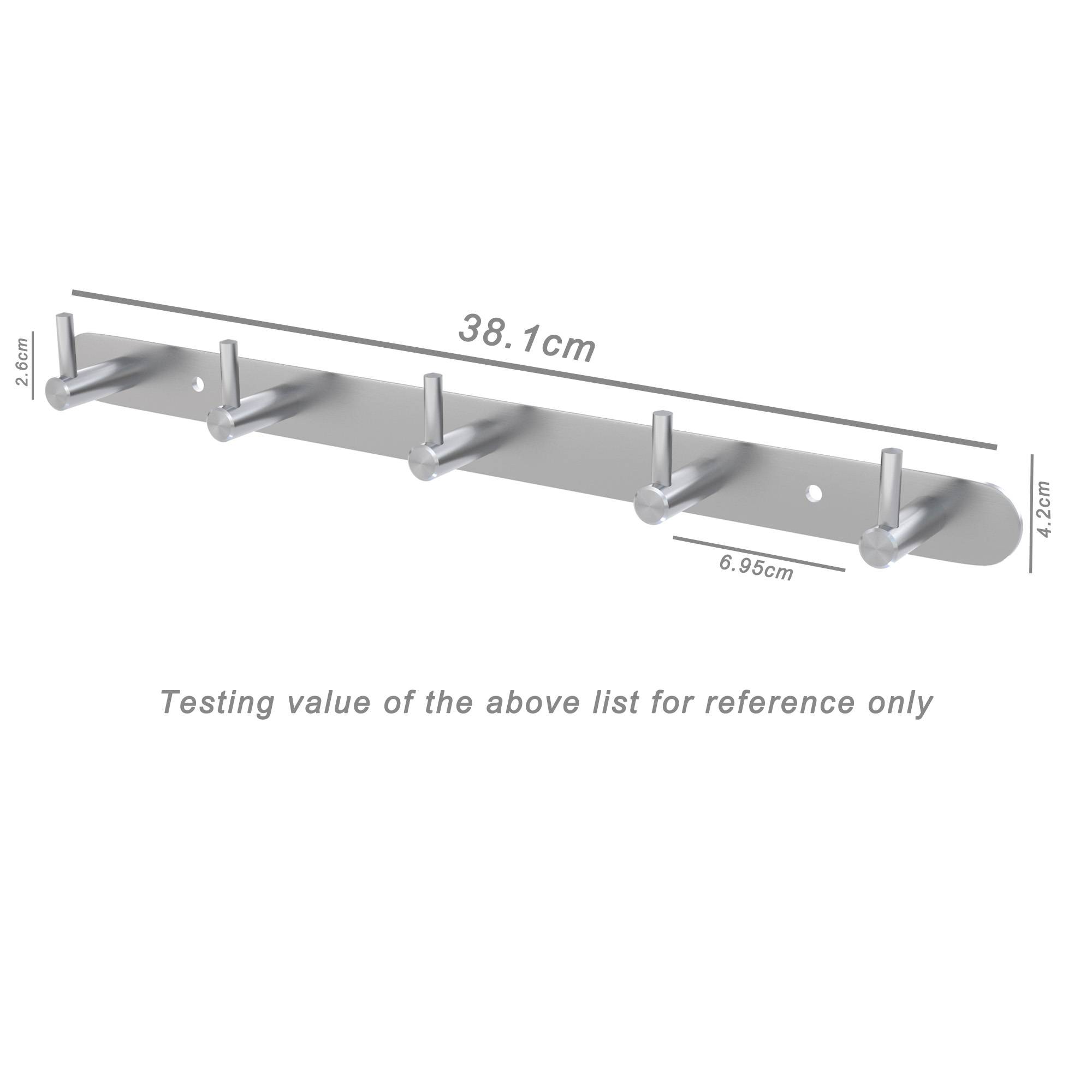 Intirilife Edelstahl Garderobenleiste Modell B - 5 Haken - Kleiderhaken Garderobe Hakenleiste in 5 verschiedenen Designs