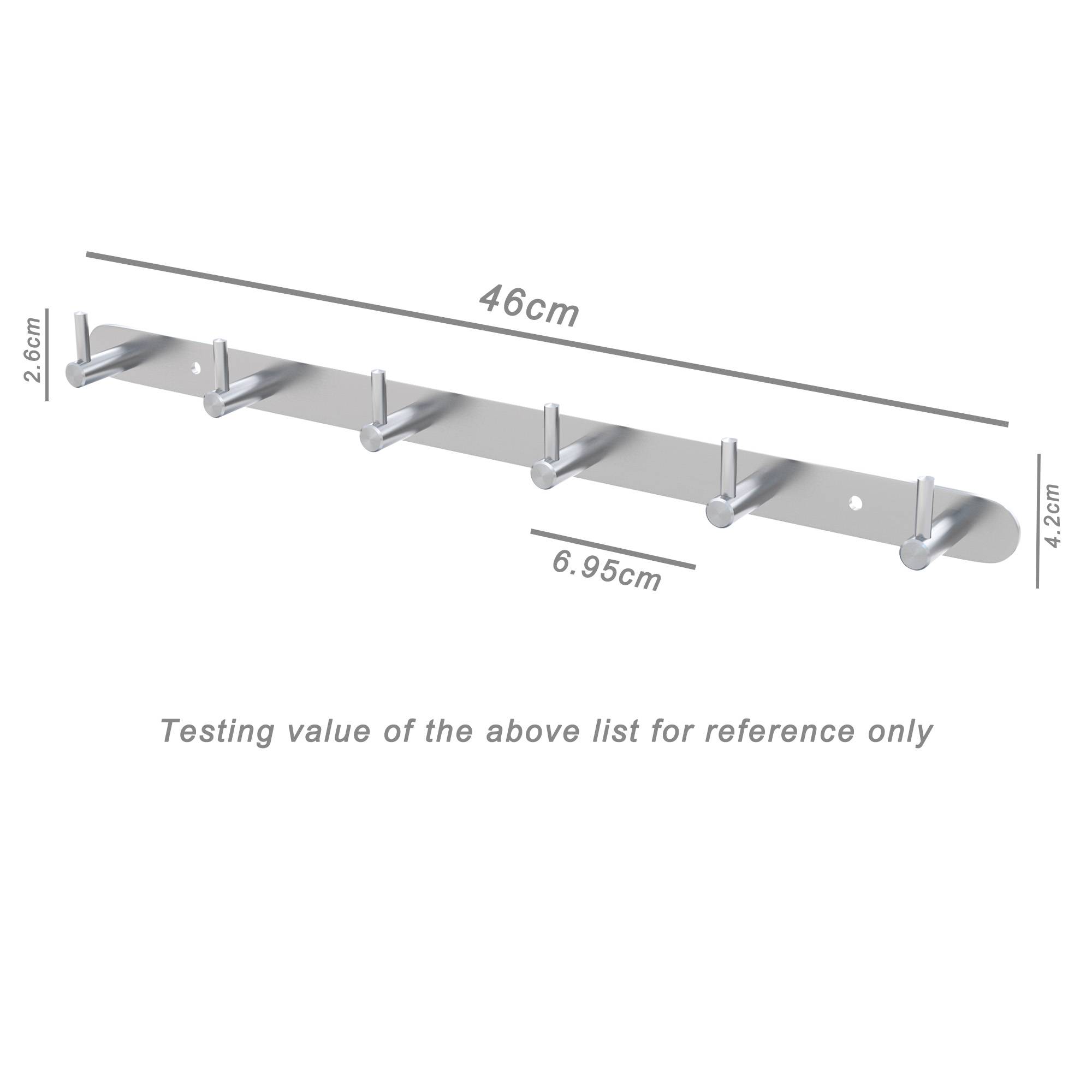 Intirilife Edelstahl Garderobenleiste Modell B - 6 Haken - Kleiderhaken Garderobe Hakenleiste in 5 verschiedenen Designs