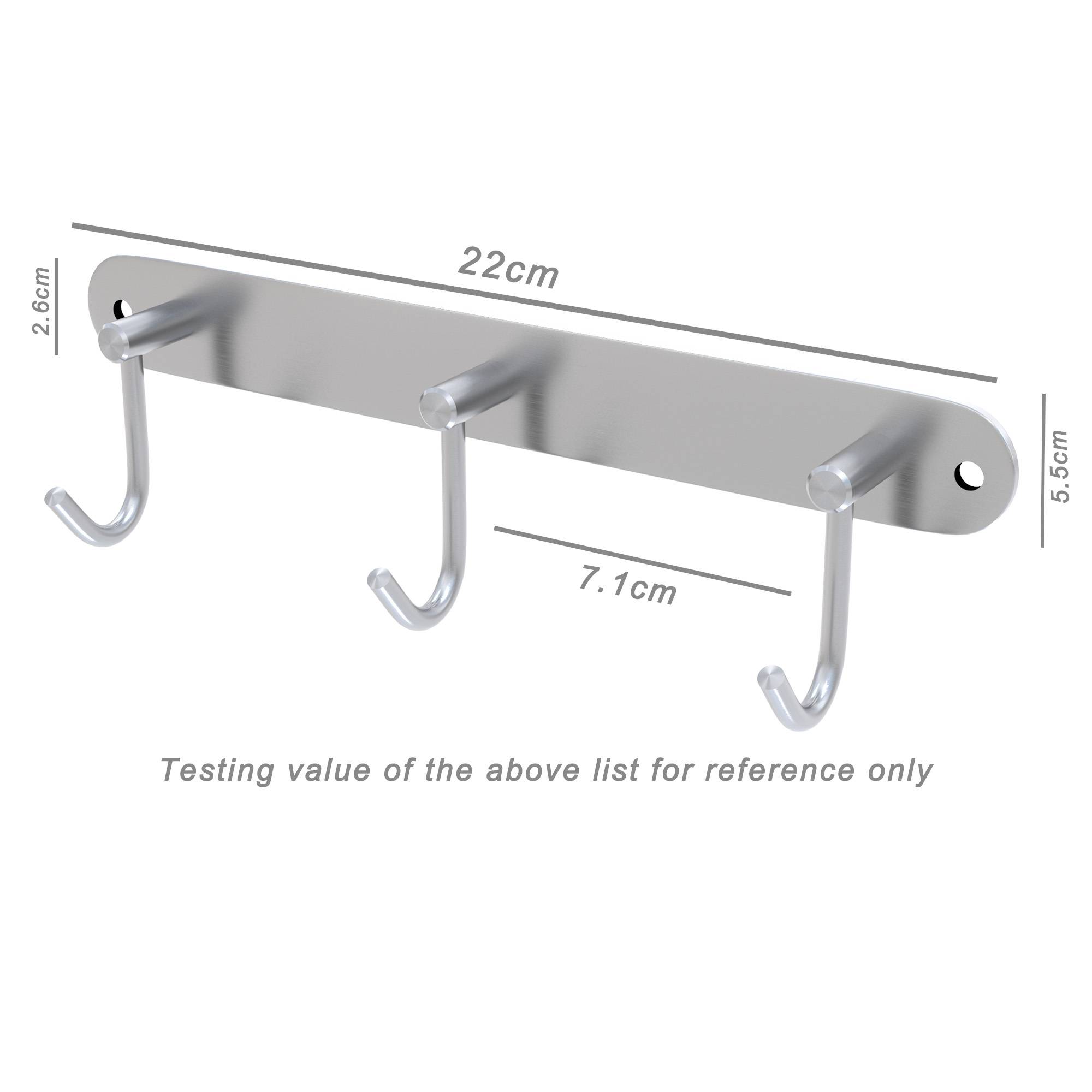 Intirilife Edelstahl Garderobenleiste Modell C - 3 Haken - Kleiderhaken Garderobe Hakenleiste in 5 verschiedenen Designs