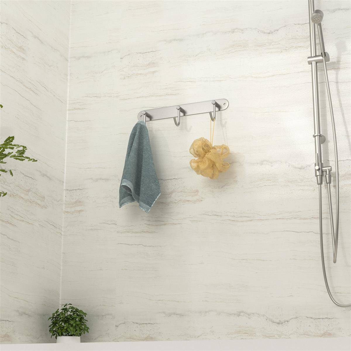 Intirilife Edelstahl Garderobenleiste Modell C - 3 Haken - Kleiderhaken Garderobe Hakenleiste in 5 verschiedenen Designs