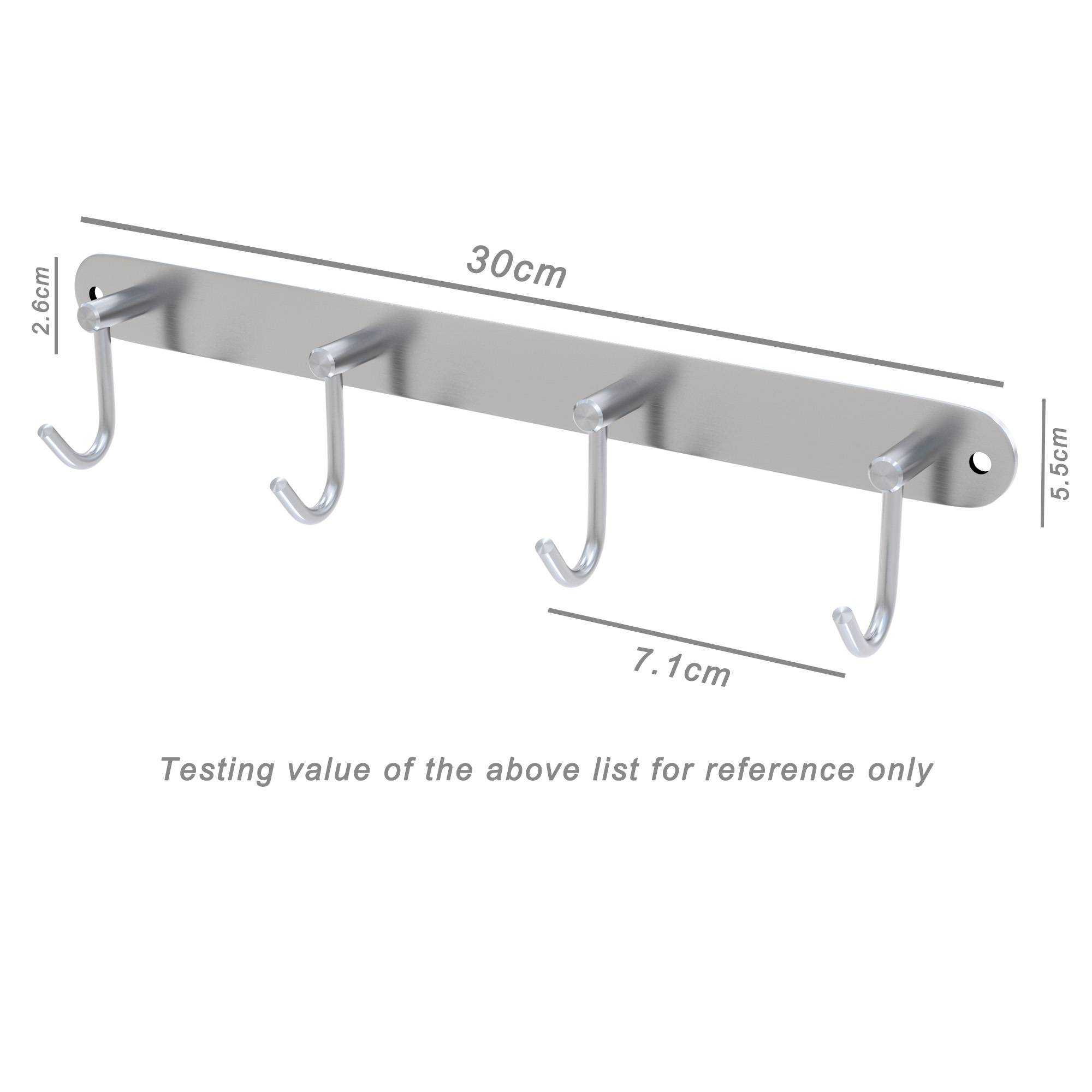 Intirilife Edelstahl Garderobenleiste Modell C - 4 Haken - Kleiderhaken Garderobe Hakenleiste in 5 verschiedenen Designs