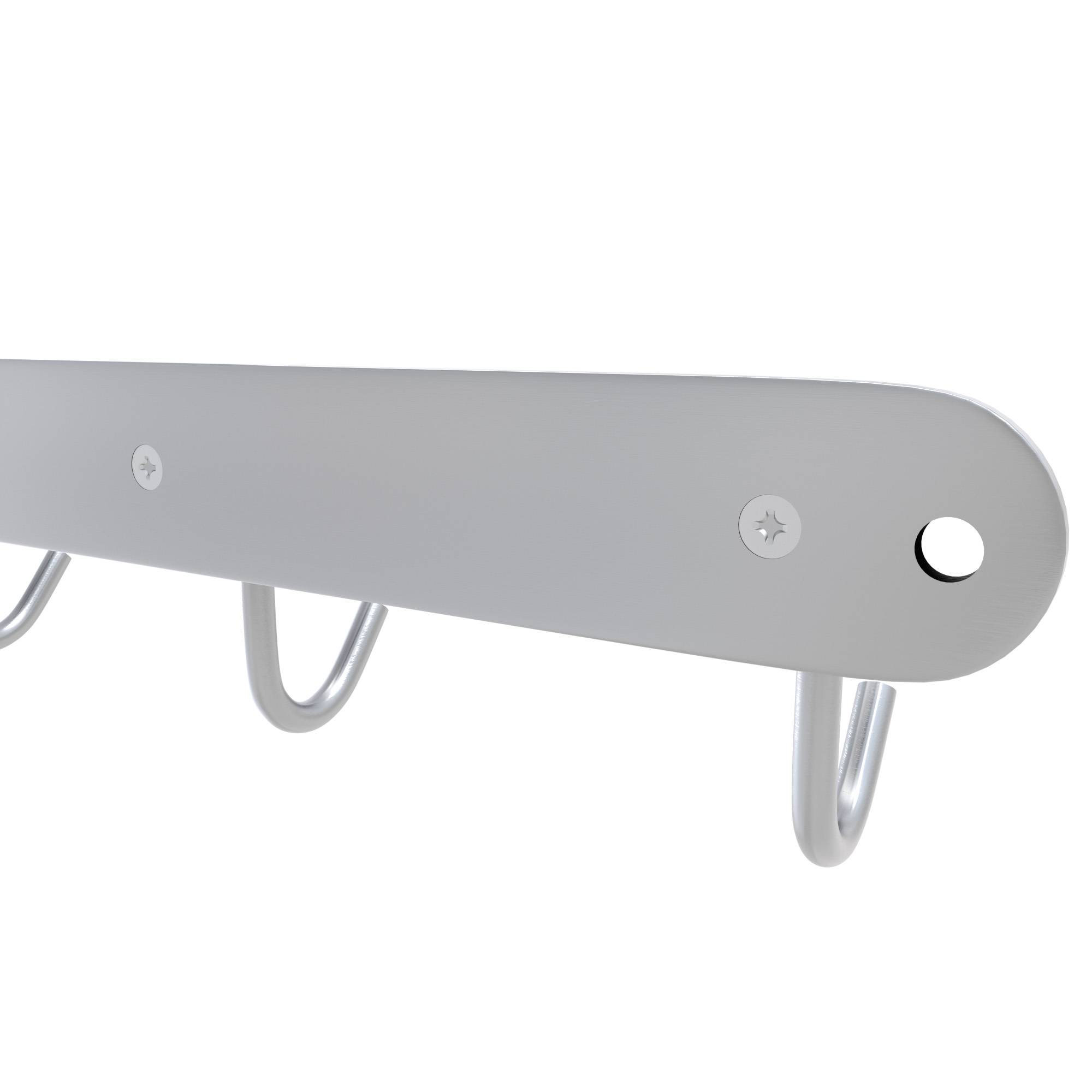 Intirilife Edelstahl Garderobenleiste Modell C - 4 Haken - Kleiderhaken Garderobe Hakenleiste in 5 verschiedenen Designs