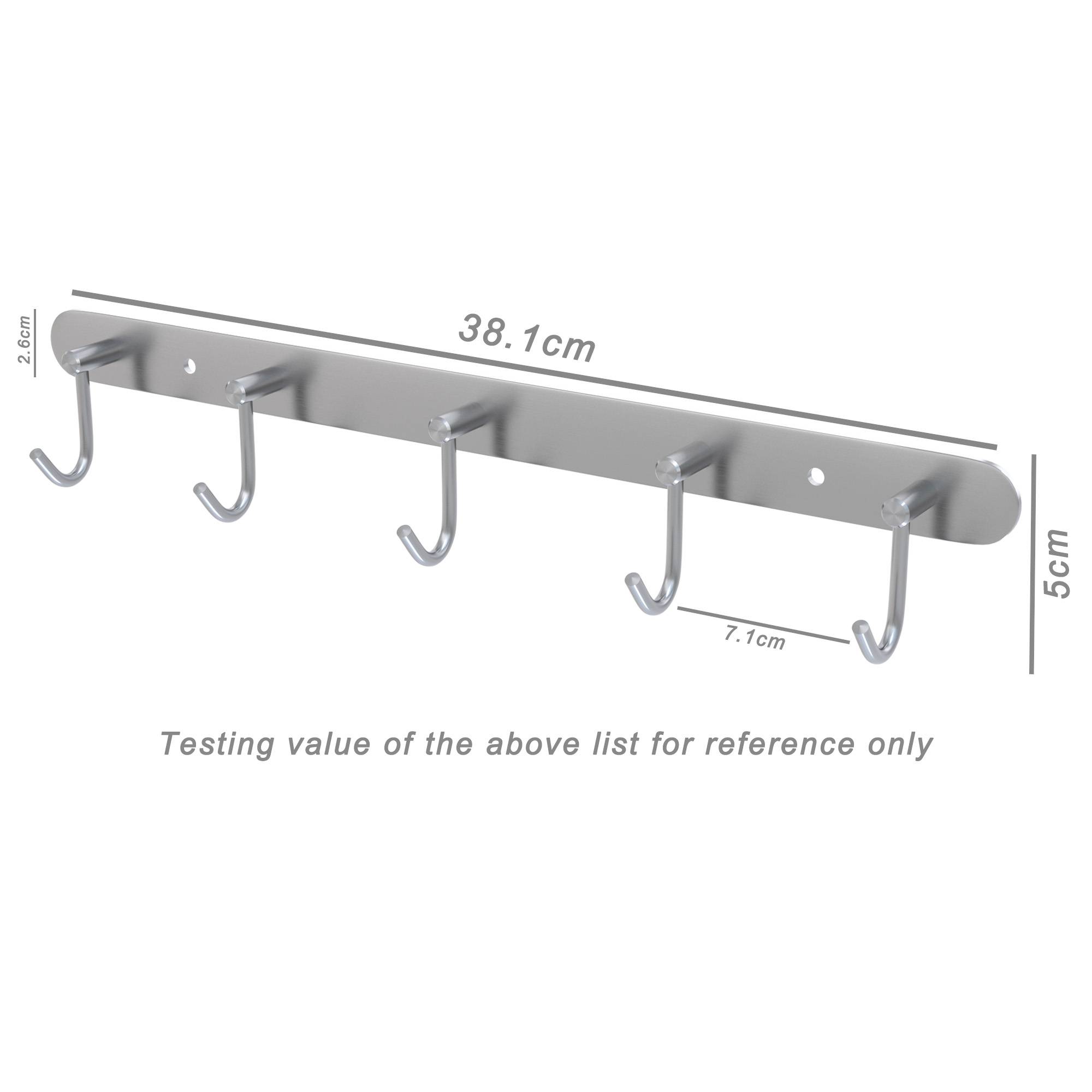 Intirilife Edelstahl Garderobenleiste Modell C - 5 Haken - Kleiderhaken Garderobe Hakenleiste in 5 verschiedenen Designs