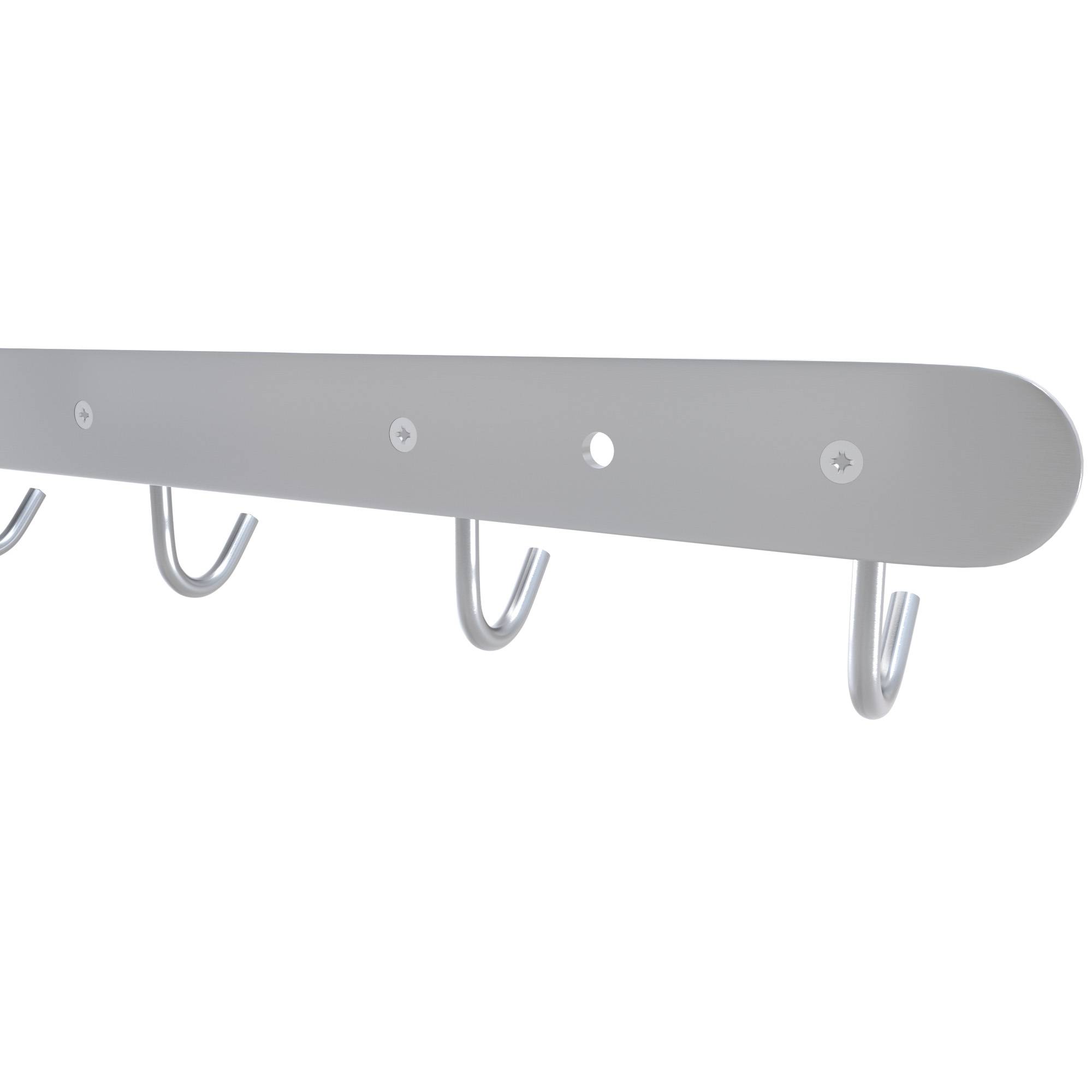 Intirilife Edelstahl Garderobenleiste Modell C - 6 Haken - Kleiderhaken Garderobe Hakenleiste in 5 verschiedenen Designs