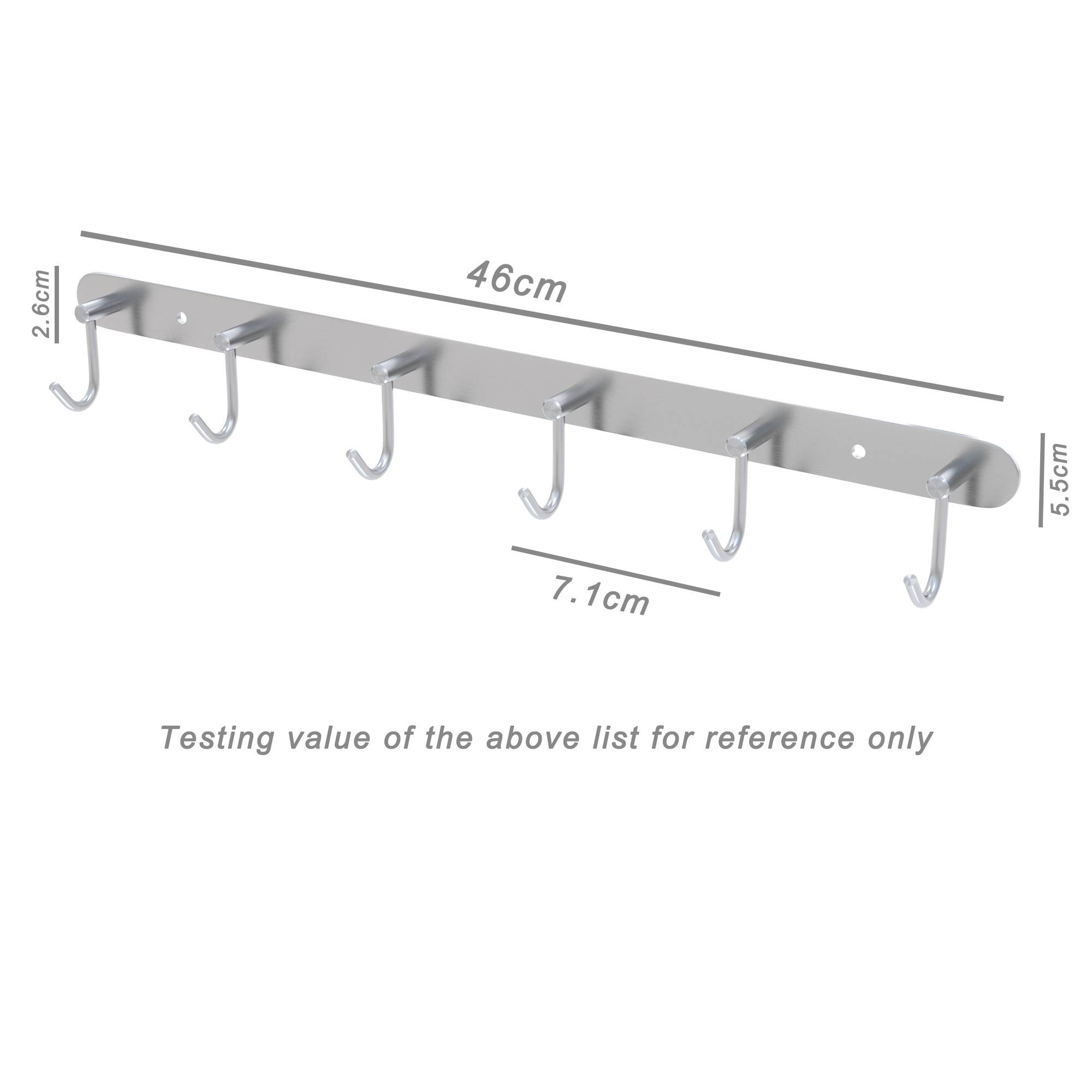 Intirilife Edelstahl Garderobenleiste Modell C - 6 Haken - Kleiderhaken Garderobe Hakenleiste in 5 verschiedenen Designs