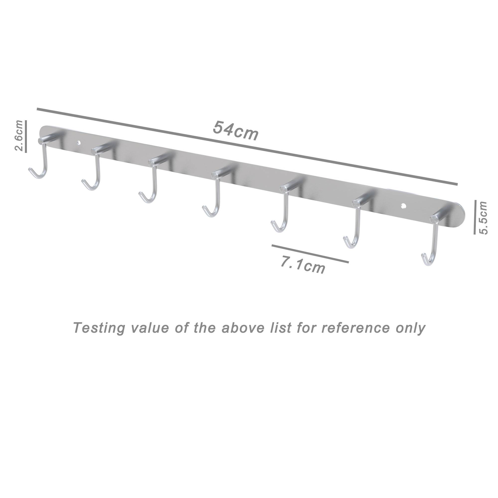Intirilife Edelstahl Garderobenleiste Modell C - 7 Haken - Kleiderhaken Garderobe Hakenleiste in 5 verschiedenen Designs