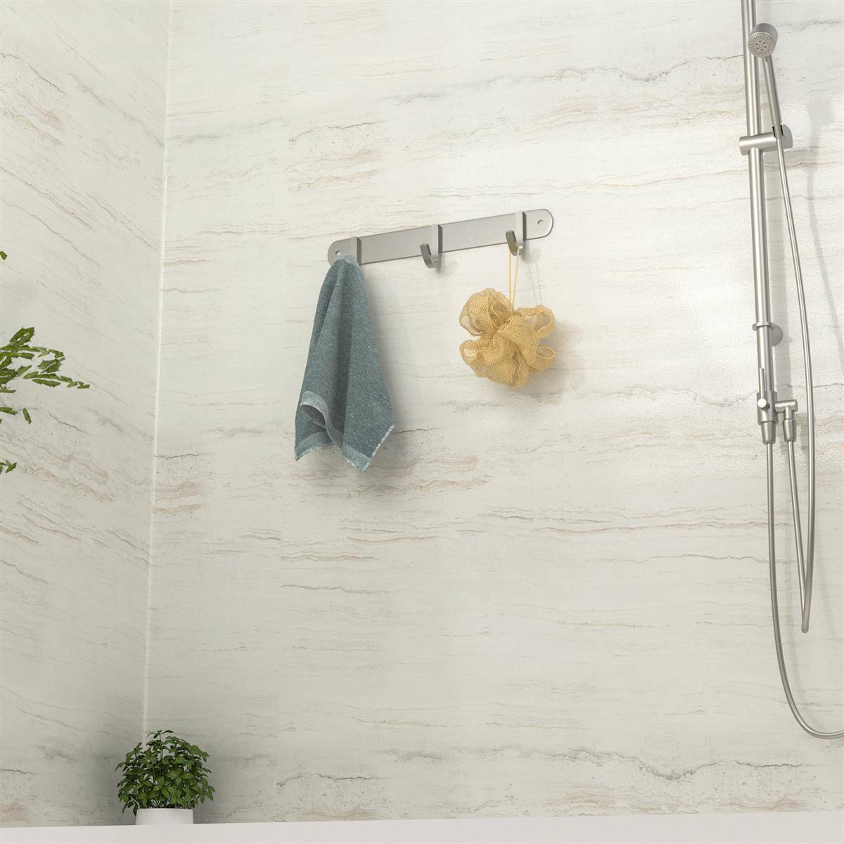 Intirilife Edelstahl Garderobenleiste Modell D - 3 Haken - Kleiderhaken Garderobe Hakenleiste in 5 verschiedenen Designs