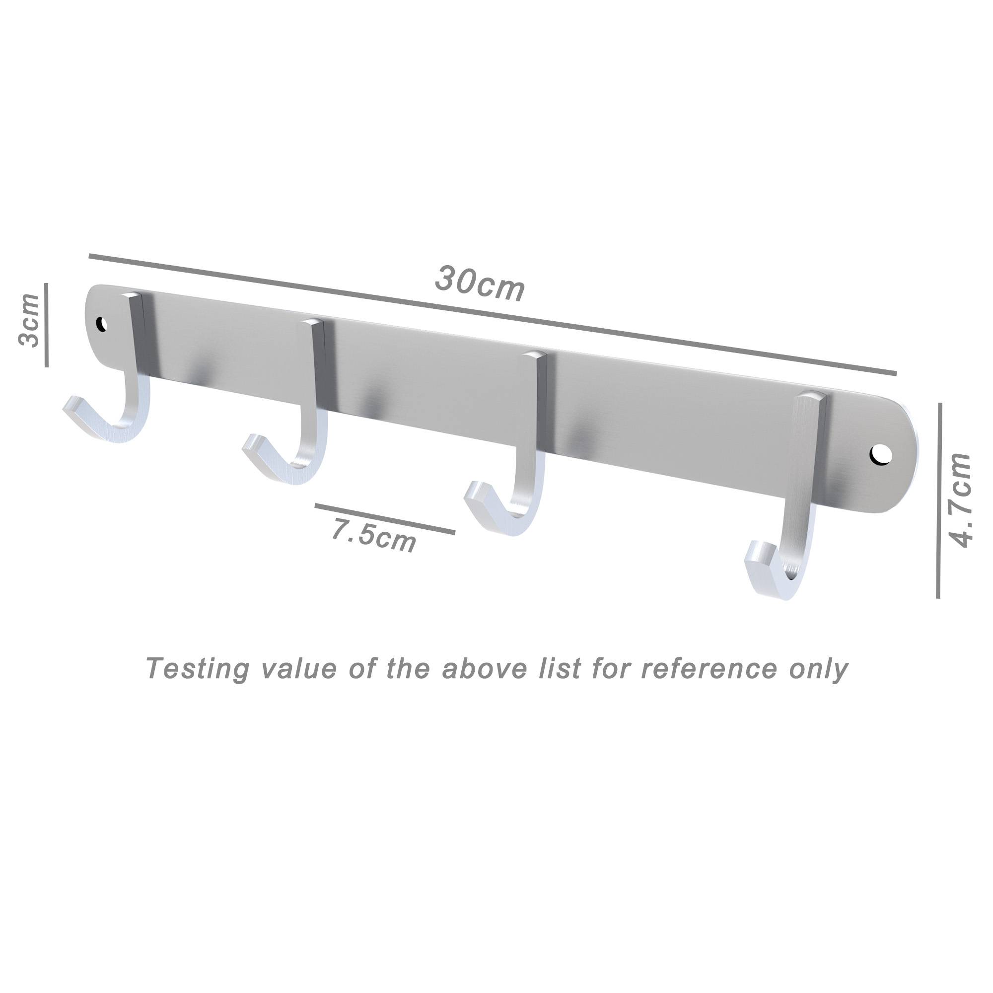 Intirilife Edelstahl Garderobenleiste Modell D - 4 Haken - Kleiderhaken Garderobe Hakenleiste in 5 verschiedenen Designs