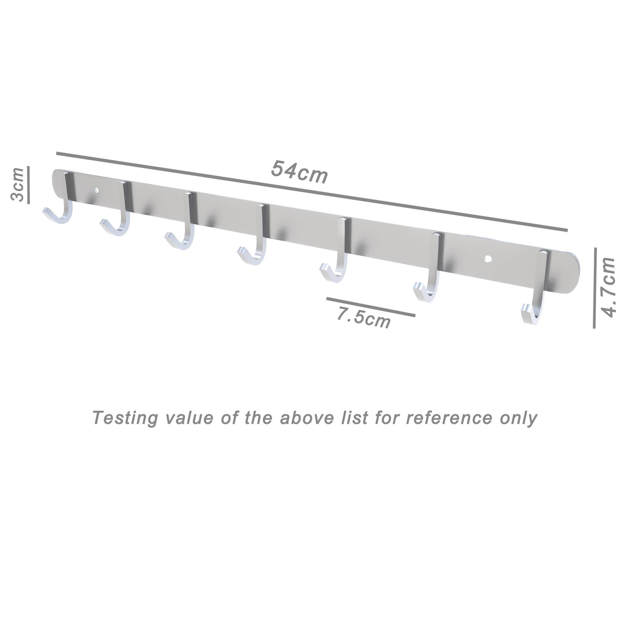 Intirilife Edelstahl Garderobenleiste Modell D - 7 Haken - Kleiderhaken Garderobe Hakenleiste in 5 verschiedenen Designs