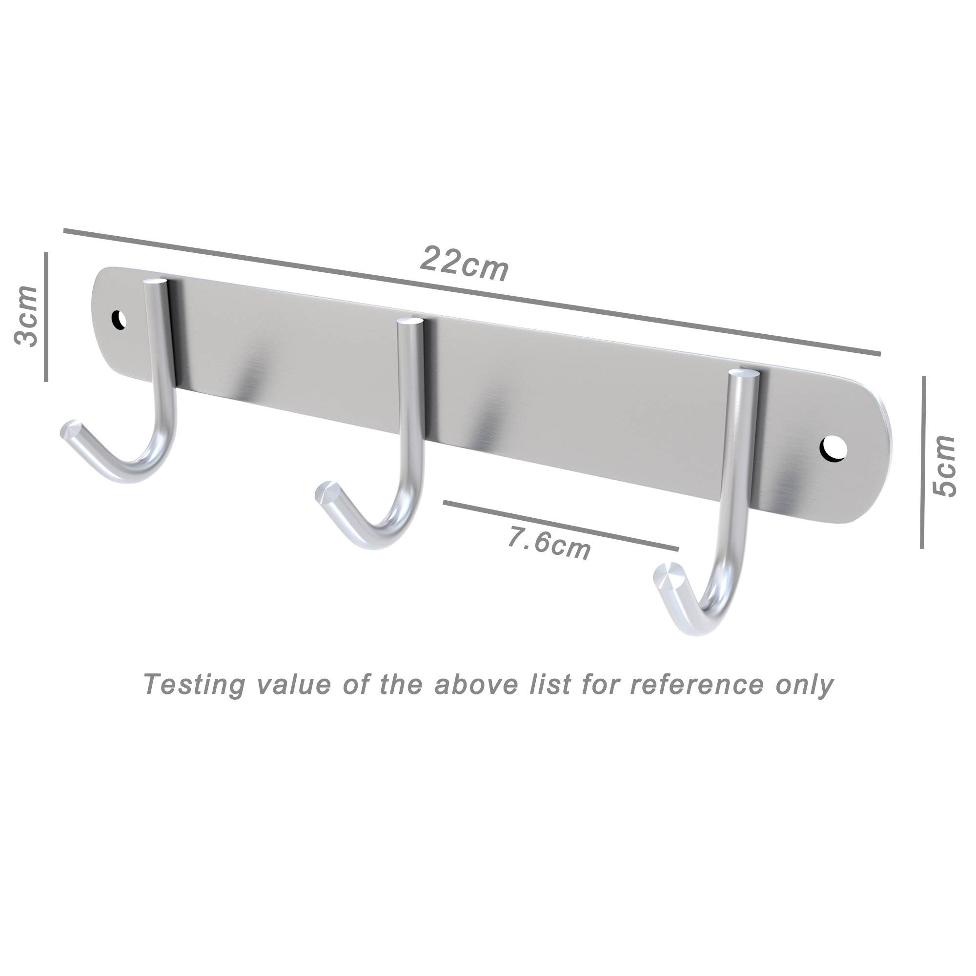 Intirilife Edelstahl Garderobenleiste Modell E - 3 Haken - Kleiderhaken Garderobe Hakenleiste in 5 verschiedenen Designs