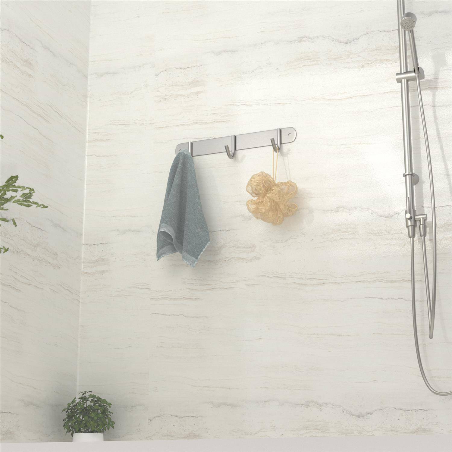 Intirilife Edelstahl Garderobenleiste Modell E - 3 Haken - Kleiderhaken Garderobe Hakenleiste in 5 verschiedenen Designs