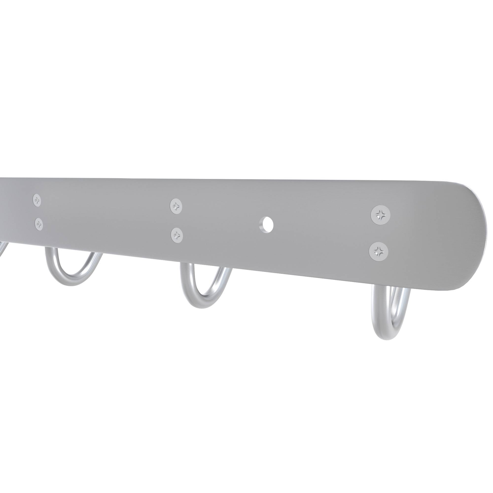 Intirilife Edelstahl Garderobenleiste Modell E - 6 Haken - Kleiderhaken Garderobe Hakenleiste in 5 verschiedenen Designs