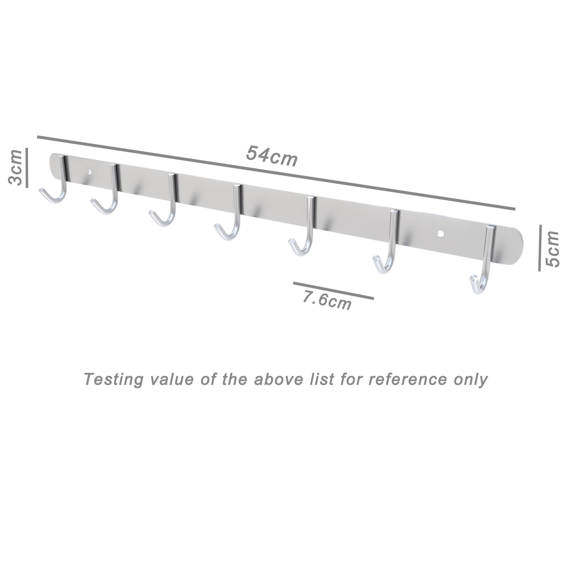 Intirilife Edelstahl Garderobenleiste Modell E - 7 Haken - Kleiderhaken Garderobe Hakenleiste in 5 verschiedenen Designs