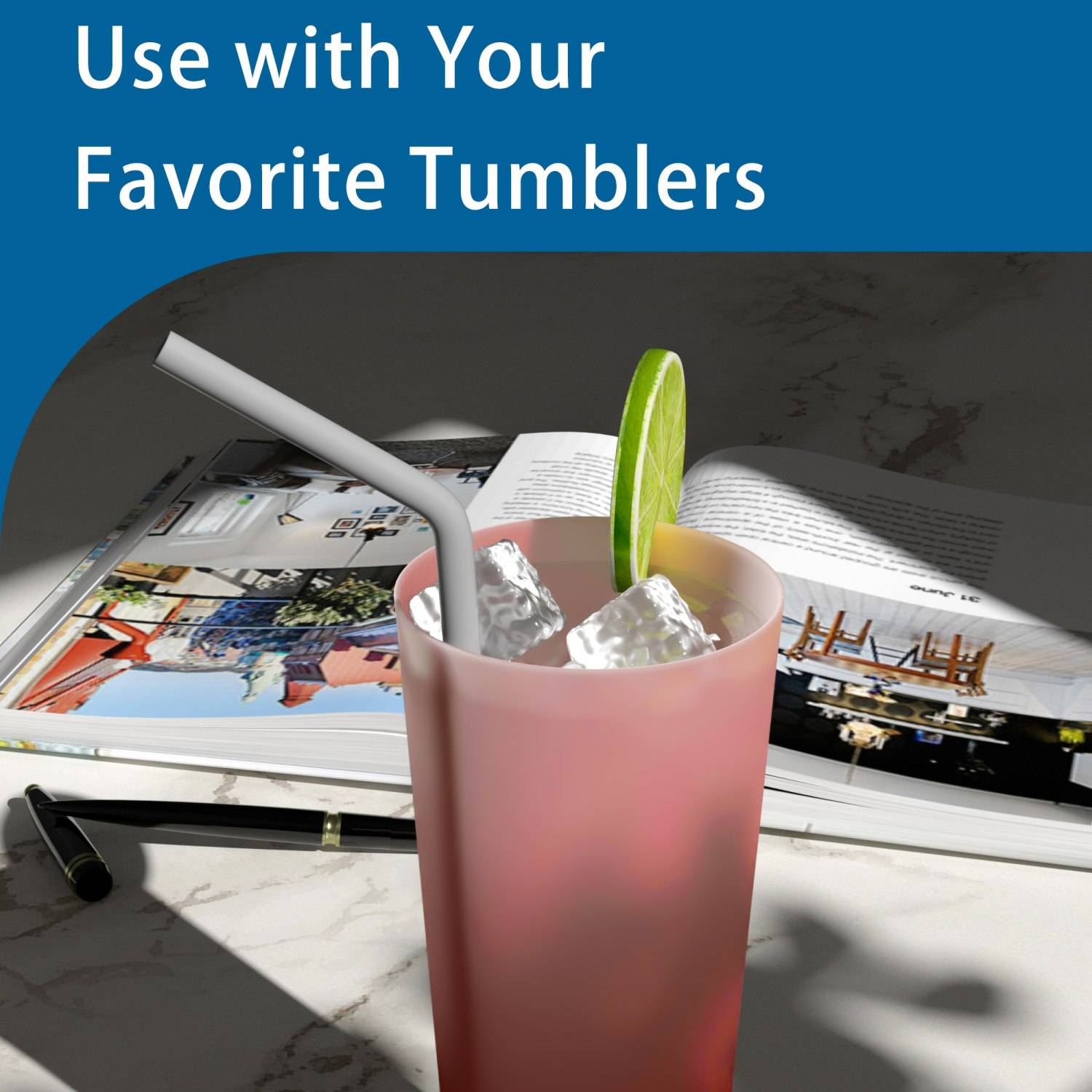 Intirilife wiederverwendbarer biegbarer Silikonstrohhalm mit 25 cm Länge in Grau - Mit Reinigungsbürste und tragbarer Aufbewahrungsbox in Weiß