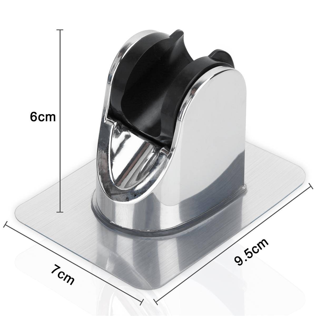 Intirilife Handbrause Halterung ohne Bohren - Verstellbarer Duschkopfhalter zum Kleben Silber