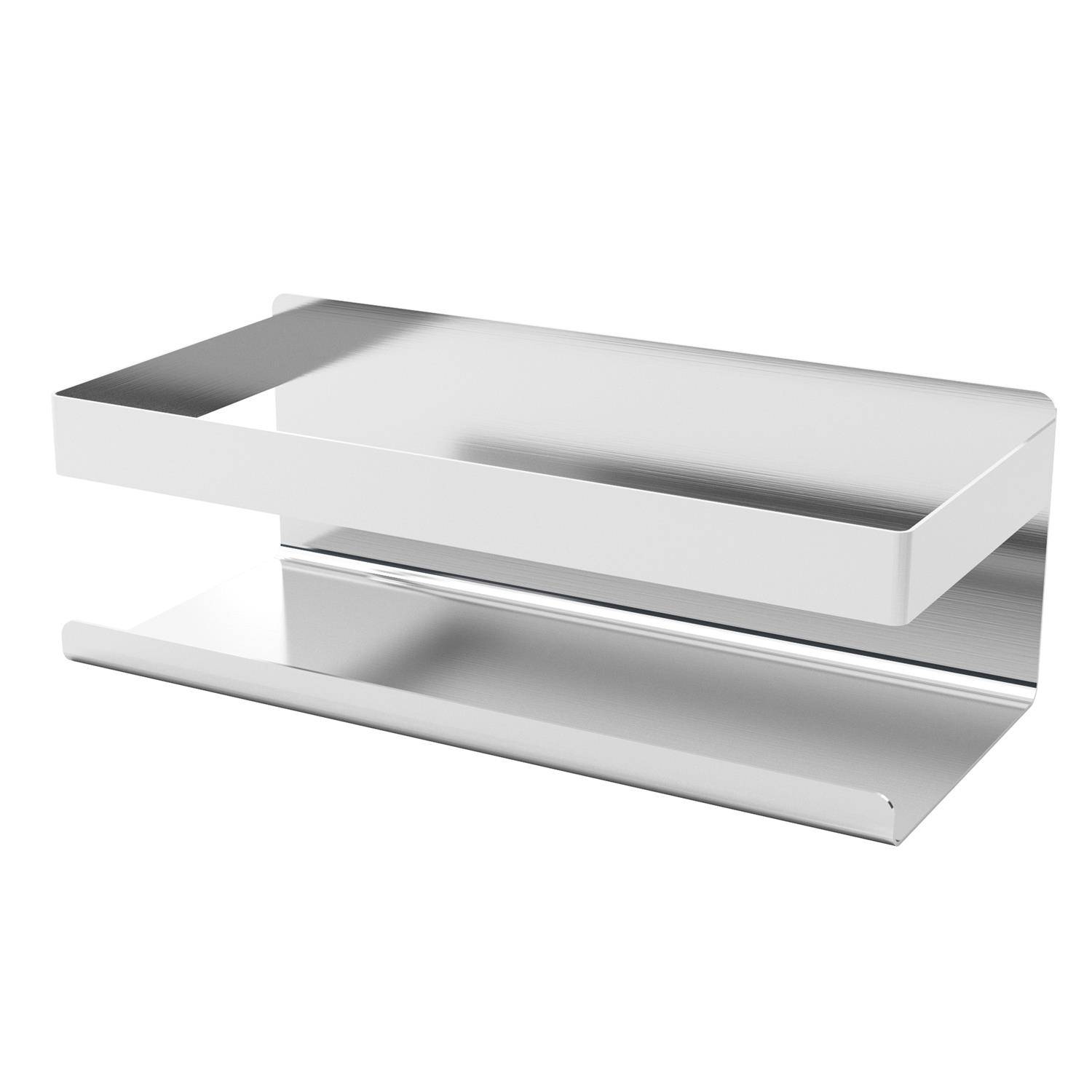 Intirilife selbstklebendes Duschregal in Silber - Shampoohalterung Duschablage Badezubehörkorb Gewürzregal