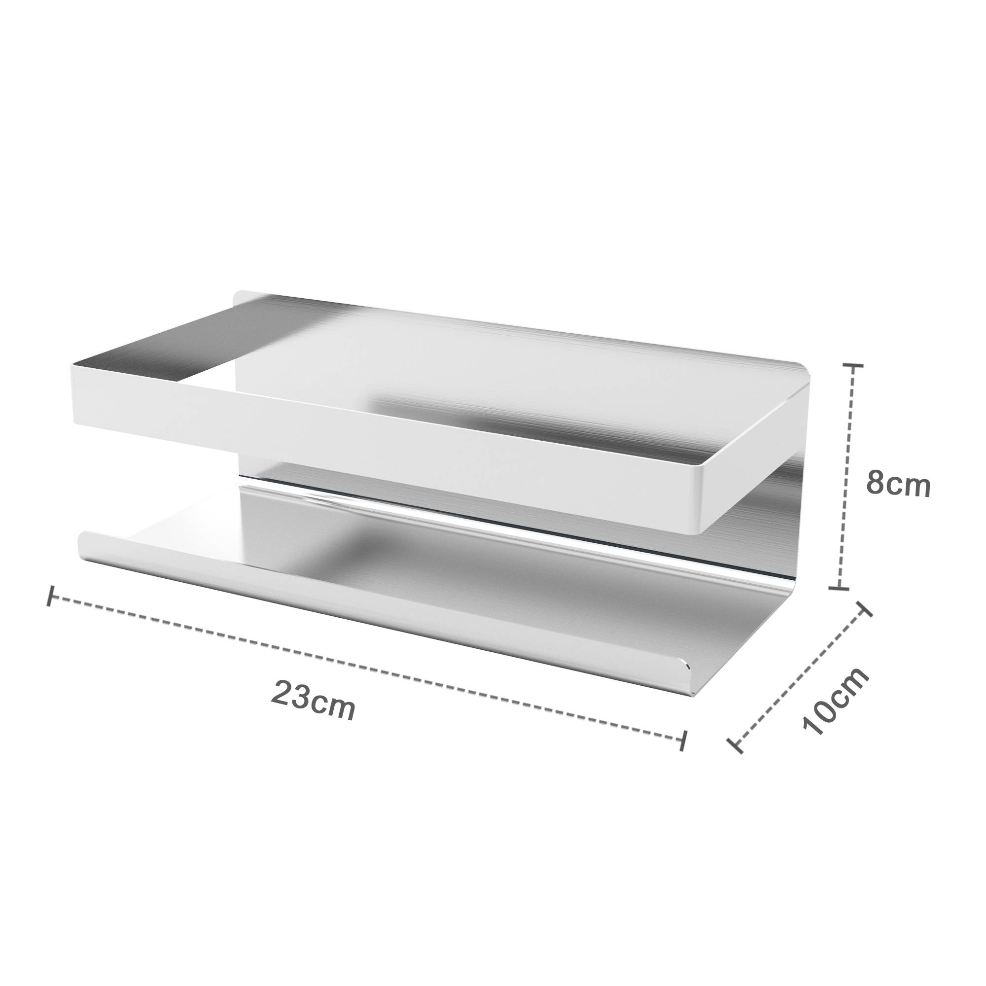 Intirilife selbstklebendes Duschregal in Silber - Shampoohalterung Duschablage Badezubehörkorb Gewürzregal