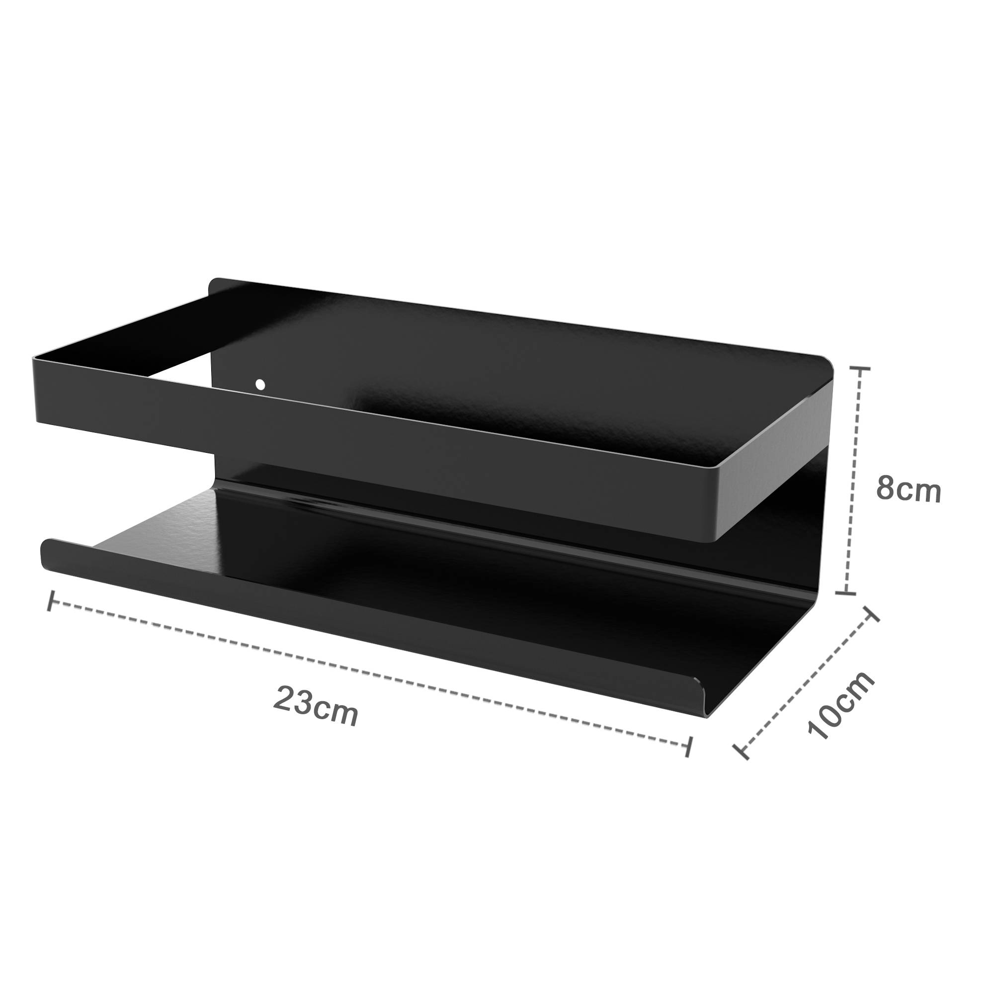 Intirilife selbstklebendes Duschregal in Schwarz - Shampoohalterung Duschablage Badezubehörkorb Gewürzregal