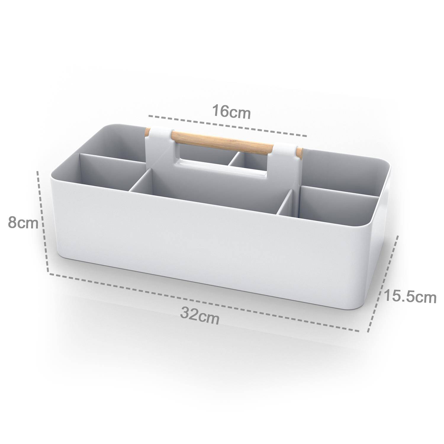 Intirilife Make Up Organizer in Grau - Beauty Kosmetik Aufbewahrungs Box mit 5 Fächern zur Schminkaufbewahrung - Ideal auch als Schreibtisch