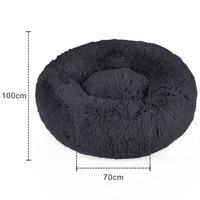 Intirilife flauschiges Plüsch Haustierbett in Dunkel Grau Durchmesser 100 cm - Weiches rundes rutschfestes Hundebett Katzenbett Kissen komfortables Intirilife flauschiges Plüsch Haustierbett in Dunkel Grau Durchmesser 100 cm - Weiches rundes rutschfestes Hundebett Katzenbett Kissen komfortables