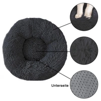 Intirilife flauschiges Plüsch Haustierbett in Dunkel Grau Durchmesser 100 cm - Weiches rundes rutschfestes Hundebett Katzenbett Kissen komfortables Intirilife flauschiges Plüsch Haustierbett in Dunkel Grau Durchmesser 100 cm - Weiches rundes rutschfestes Hundebett Katzenbett Kissen komfortables