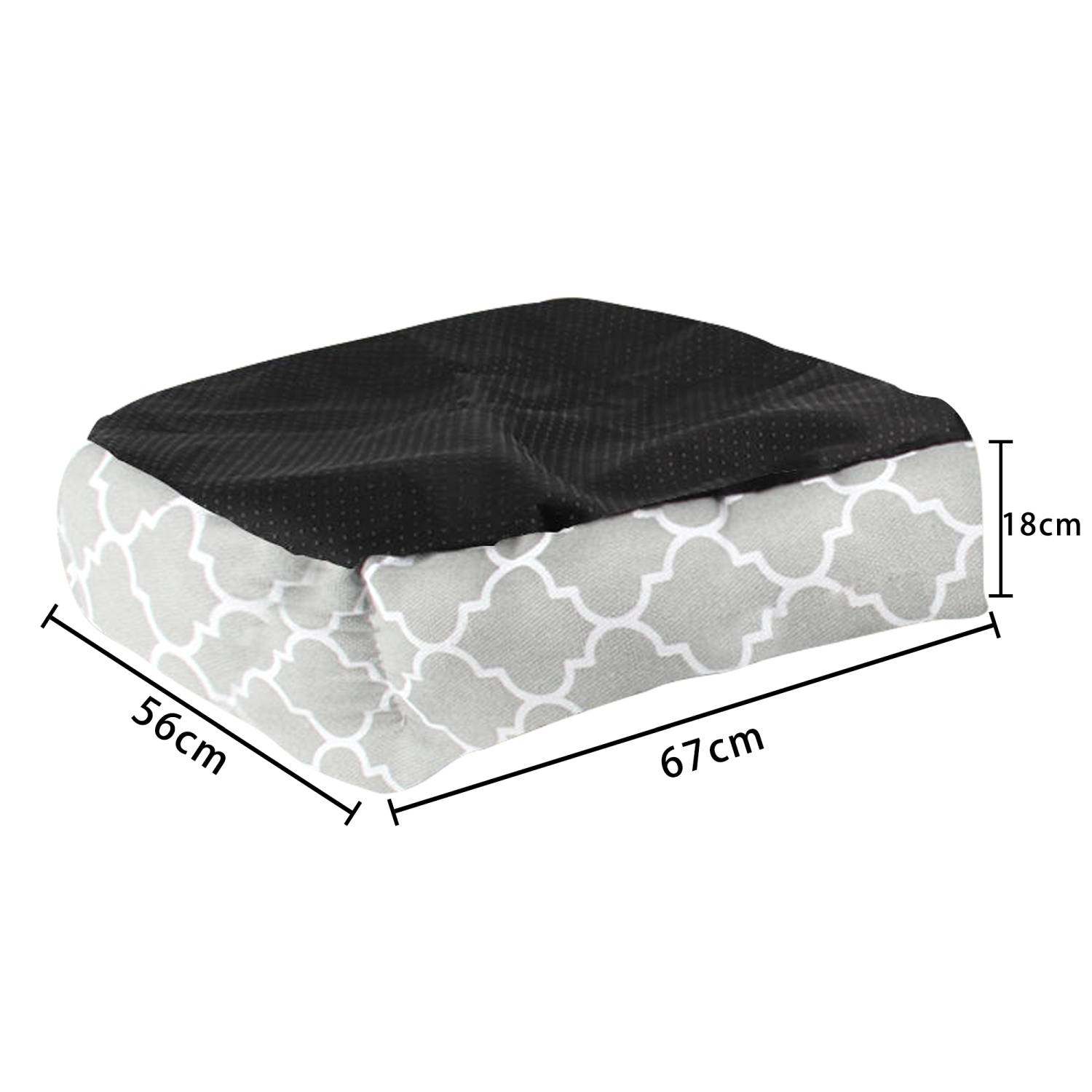 Intirilife Flauschiges Haustierbett mit doppelseitigem Innenkissen in Blau-Grau - Größe 67 x 56 cm - Weiches rundes rutschfestes Hundebett Katzenbet