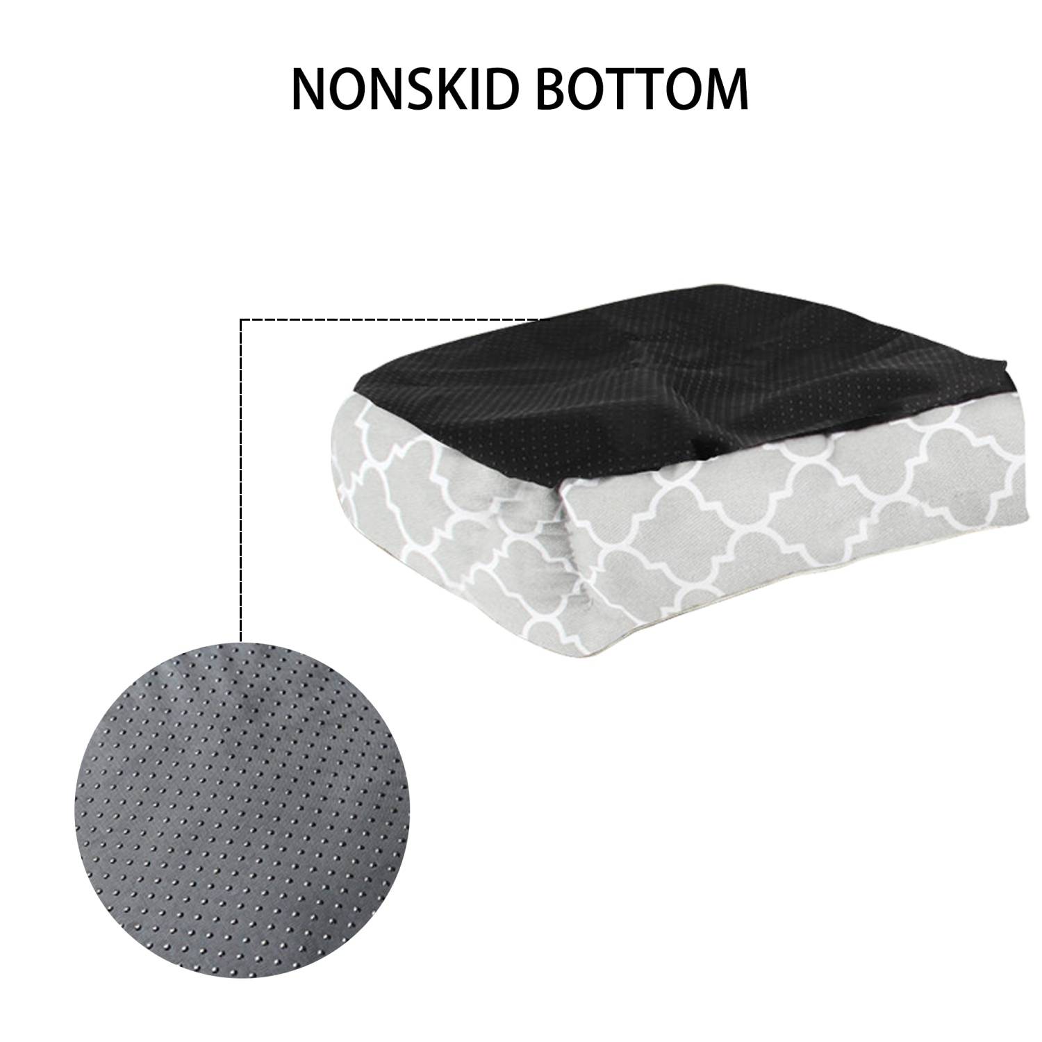 Intirilife Flauschiges Haustierbett mit doppelseitigem Innenkissen in Blau-Grau - Größe 67 x 56 cm - Weiches rundes rutschfestes Hundebett Katzenbet