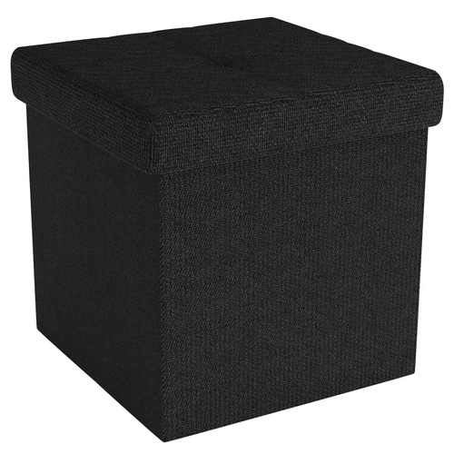 Intirilife Faltbare Sitzhocker 30x30x30 cm in PIANO SCHWARZ - Sitzwürfel mit Stauraum und Deckel aus Stoff mit Mulden - Sitzcube Fußablage Aufbewahr Intirilife Faltbare Sitzhocker 30x30x30 cm in PIANO SCHWARZ - Sitzwürfel mit Stauraum und Deckel aus Stoff mit Mulden - Sitzcube Fußablage Aufbewahr
