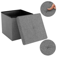 Intirilife Faltbare Sitzhocker 38x38x38 cm in FELS GRAU - Sitzwürfel mit Stauraum und Deckel aus Stoff mit Mulden - Sitzcube Fußablage Aufbewahrungs Intirilife Faltbare Sitzhocker 38x38x38 cm in FELS GRAU - Sitzwürfel mit Stauraum und Deckel aus Stoff mit Mulden - Sitzcube Fußablage Aufbewahrungs