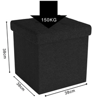 Intirilife Faltbare Sitzhocker 38x38x38 cm in PIANO SCHWARZ - Sitzwürfel mit Stauraum und Deckel aus Stoff mit Mulden - Sitzcube Fußablage Aufbewahr Intirilife Faltbare Sitzhocker 38x38x38 cm in PIANO SCHWARZ - Sitzwürfel mit Stauraum und Deckel aus Stoff mit Mulden - Sitzcube Fußablage Aufbewahr